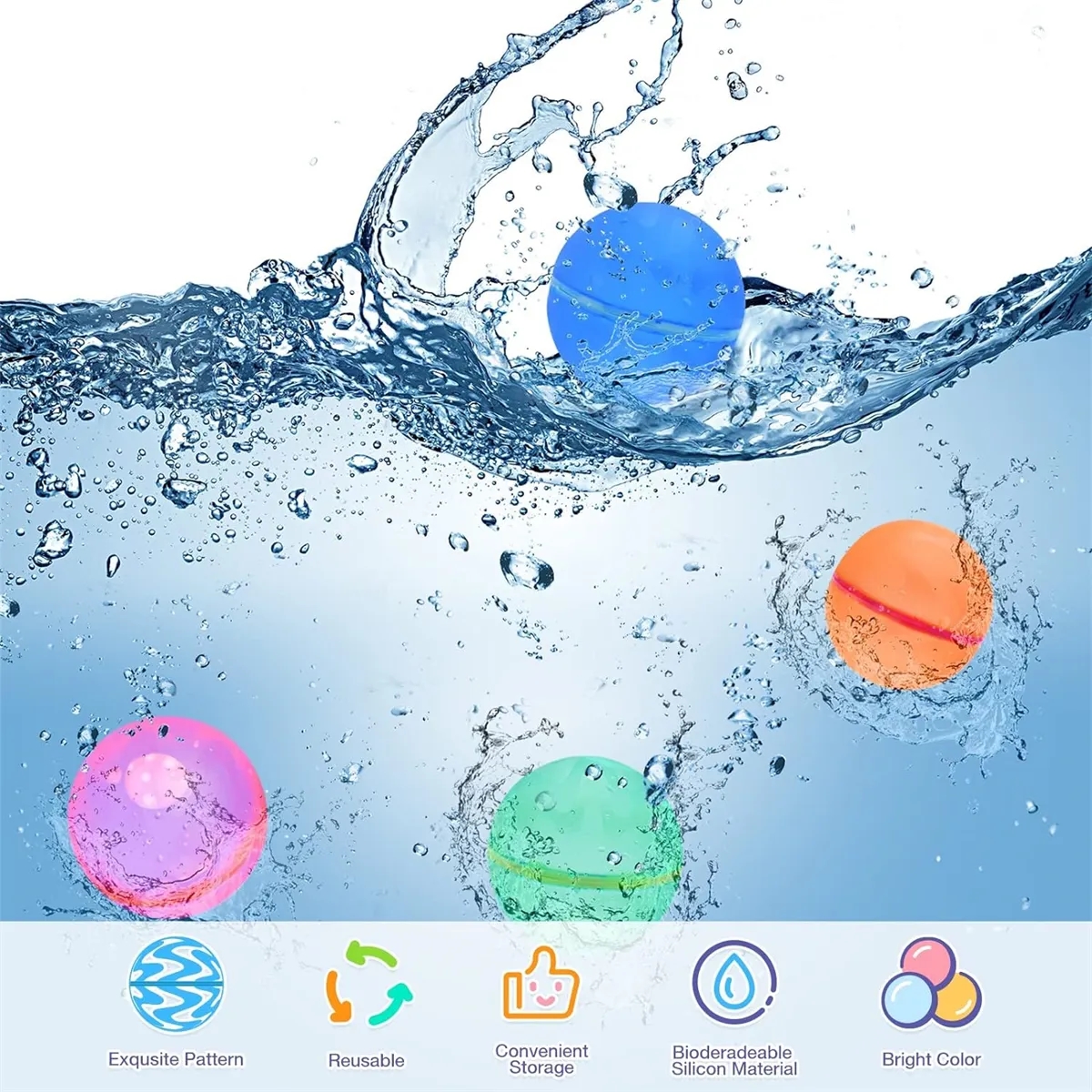 Reusable Magnetic Water Balloons Pool Beach Toys 6