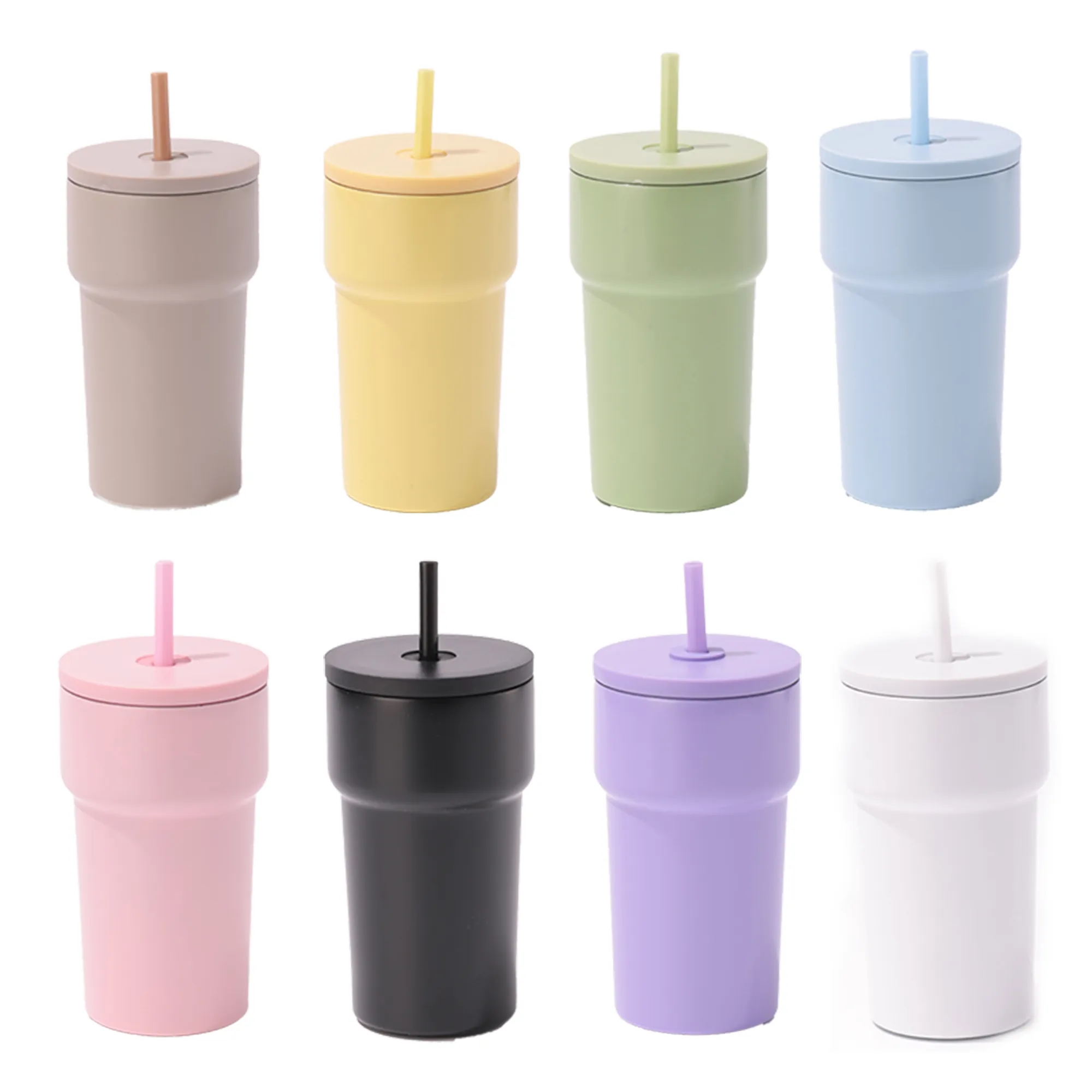 14-Ounce Insulated Coffee Cup With Straw 2