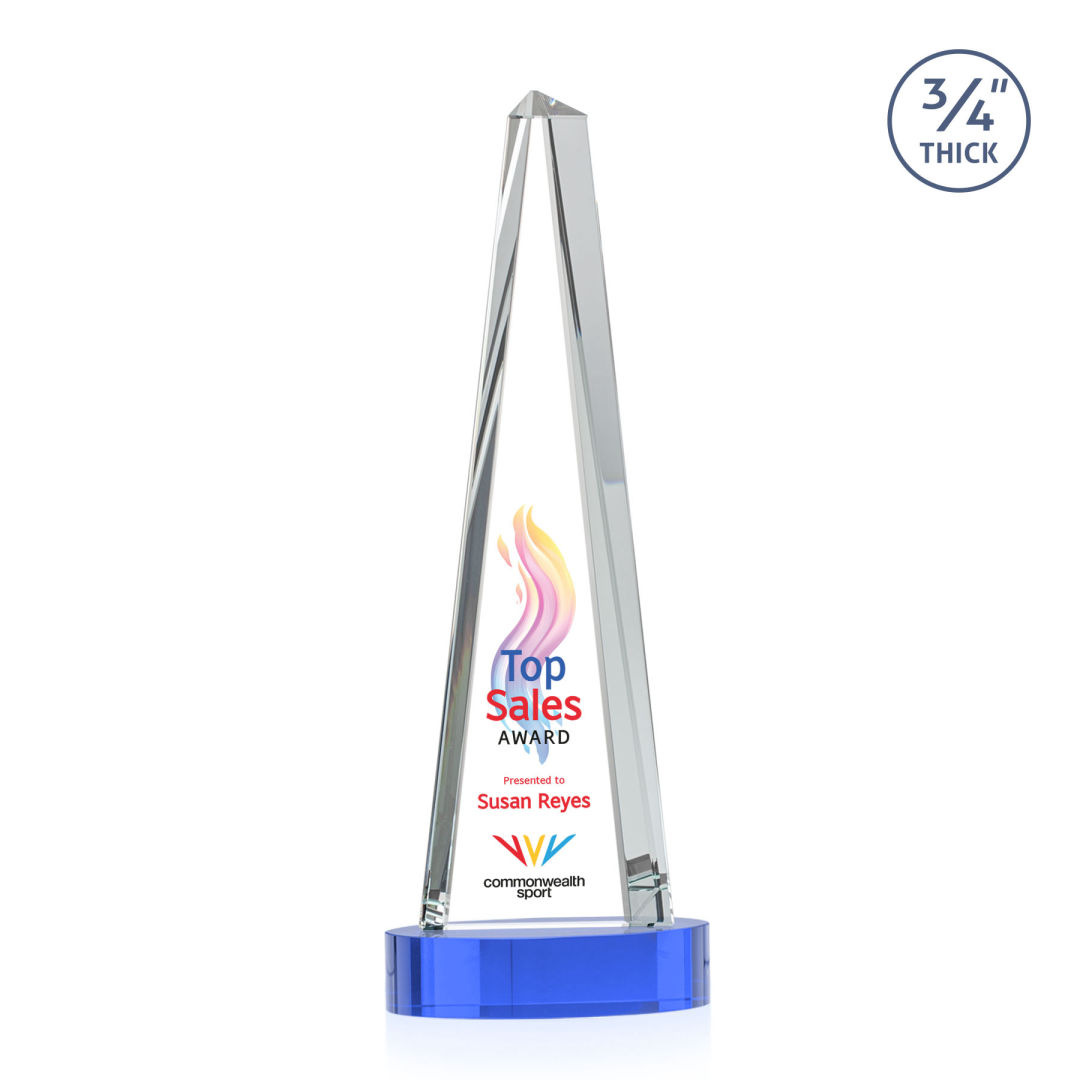 Majestic Tower VividPrint™ Award on Alberton Base - Sky Blue 9