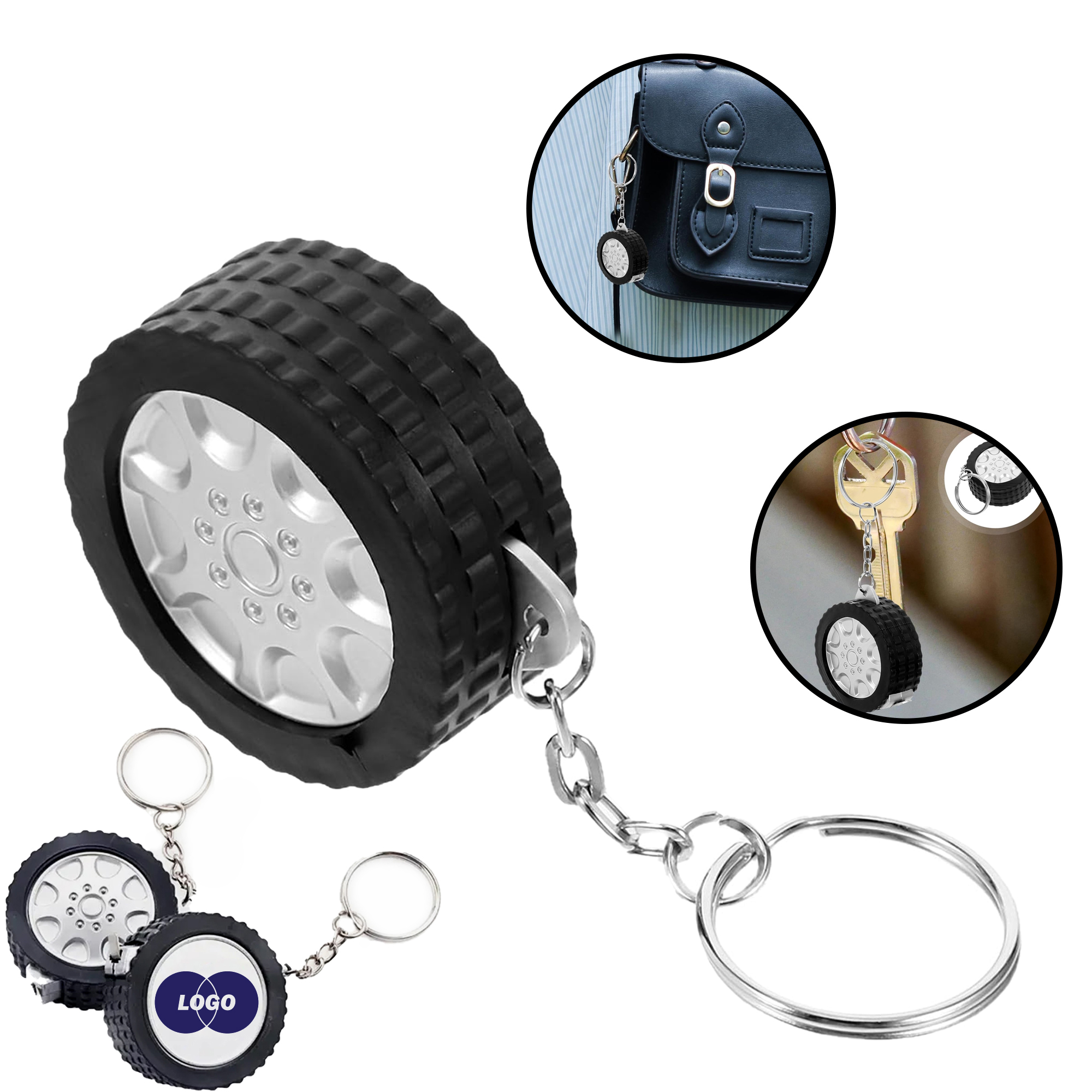 Automotive Tire Mini Tape Measure Keychain Tool 1