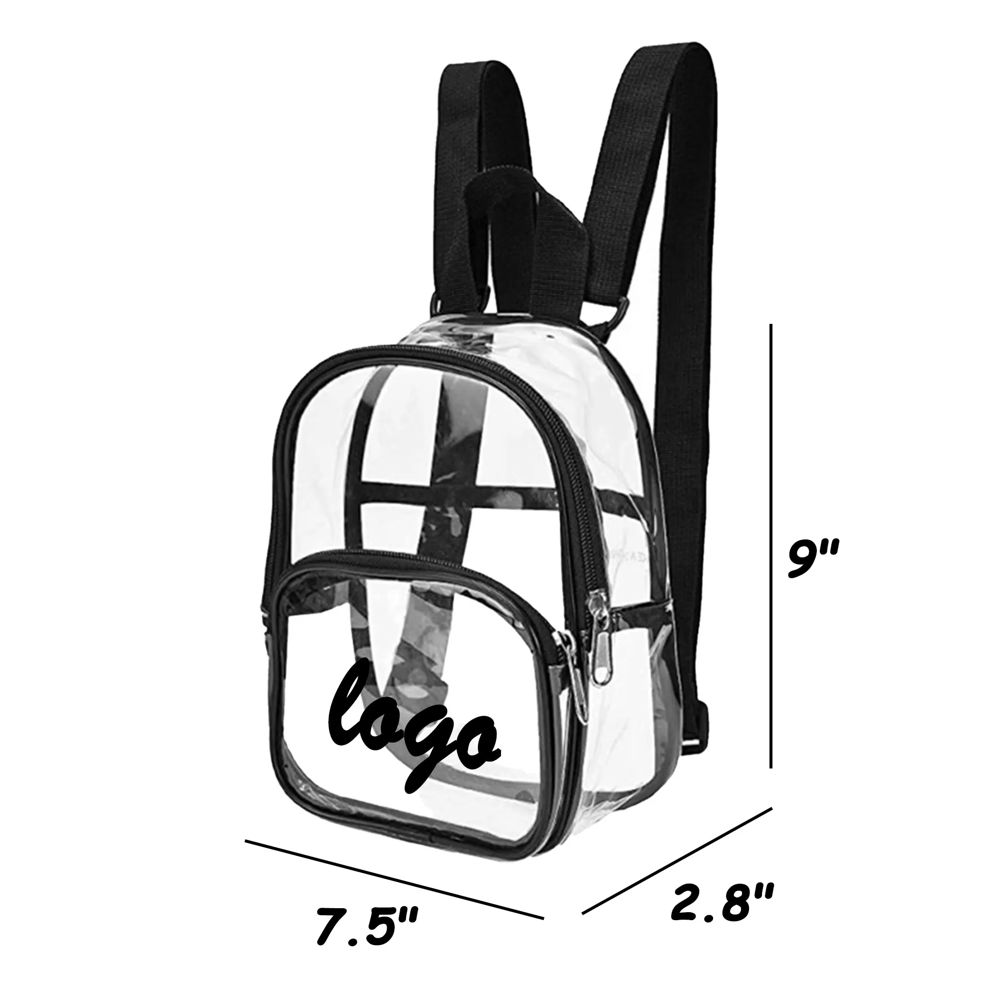MOQ 30 Transparent Backpack 40 Wire PVC Commuter Leisure 4