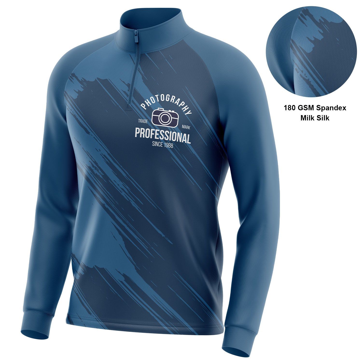 Unisex 180 GSM Spandex Milk Silk Sublimation Quarter Zipper Sweatshirt 2