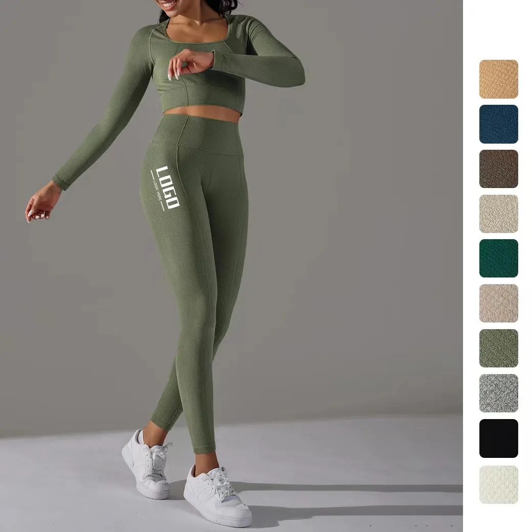 Fitness Yoga Long Sleeve High Waist Suit 6