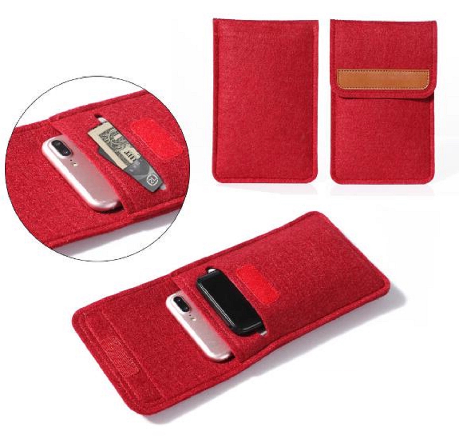 6 inch Multi-functional Felt Phone Pouch 6