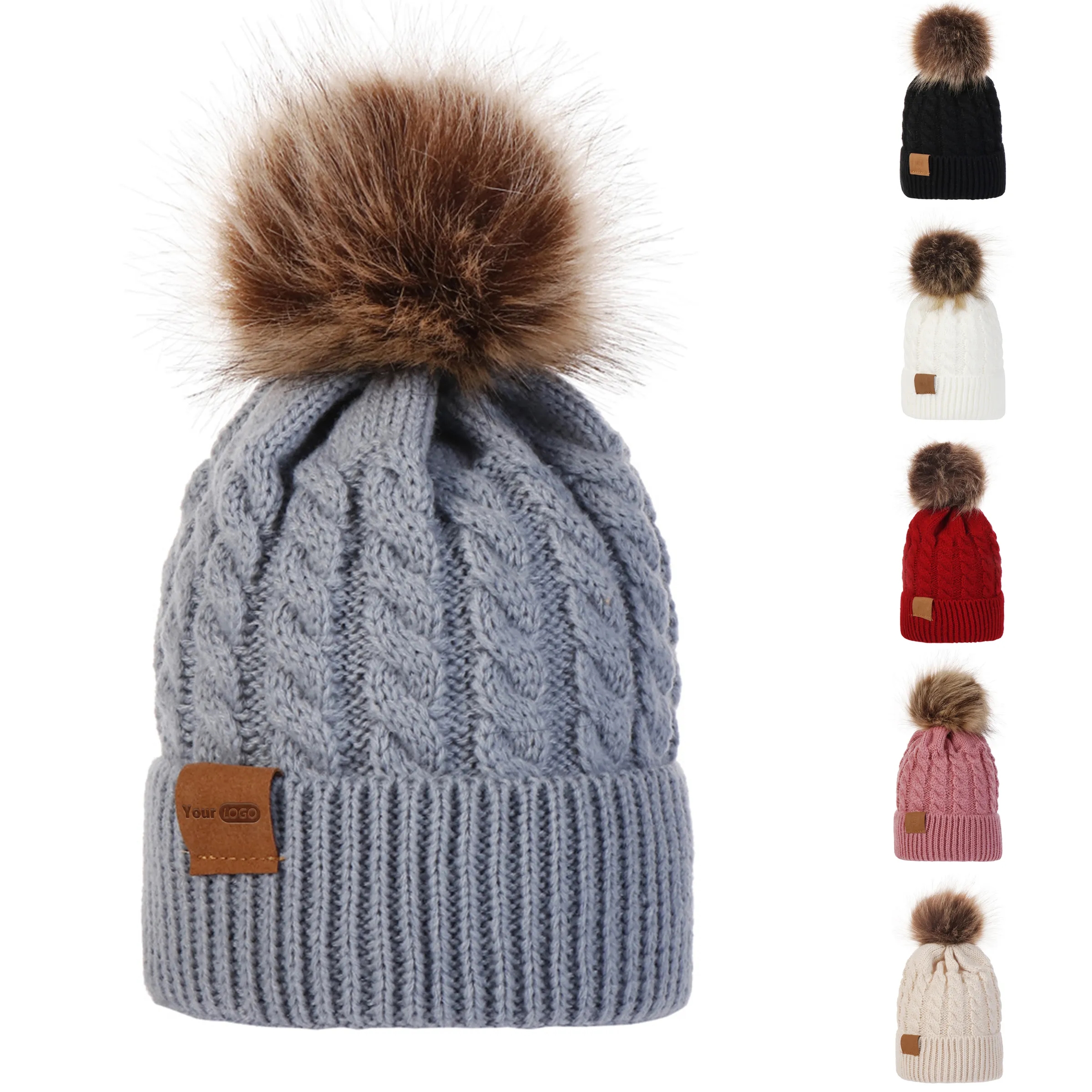 Acrylic Children's Warm Ear Protection Knitted Hat 7