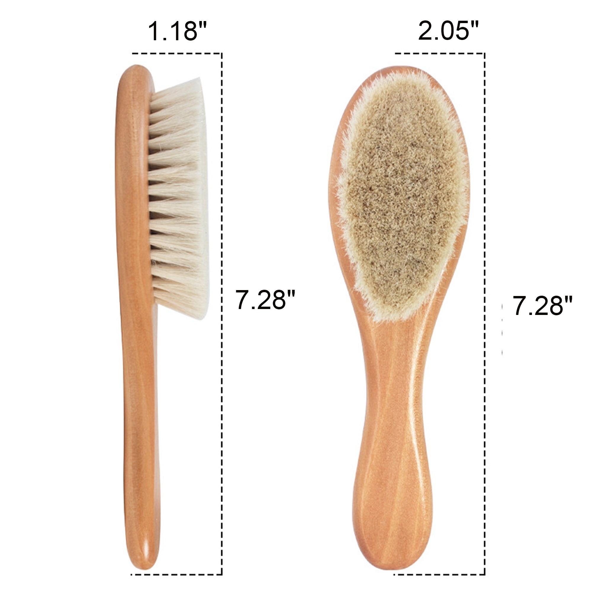 Wooden Baby Powder Spread Goat Hair Skin Body Beard Brush 2