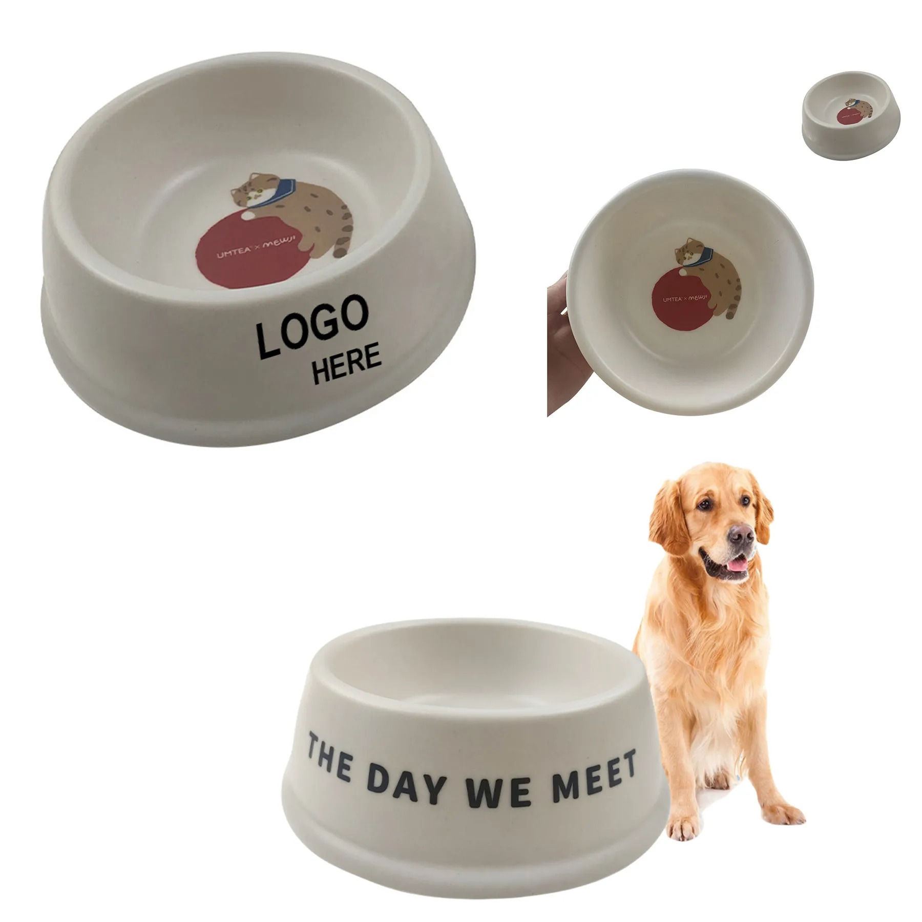 Eco-friendly Biodegradable Bamboo Fiber Pet Bowl 2