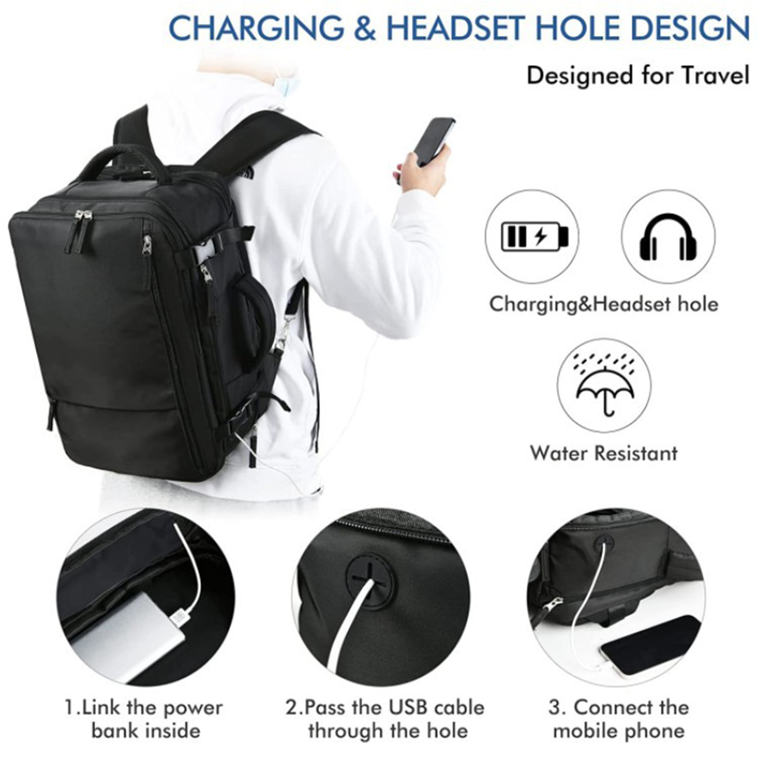 Large Travel Backpack Casual Bag for Women Flight Approved 4