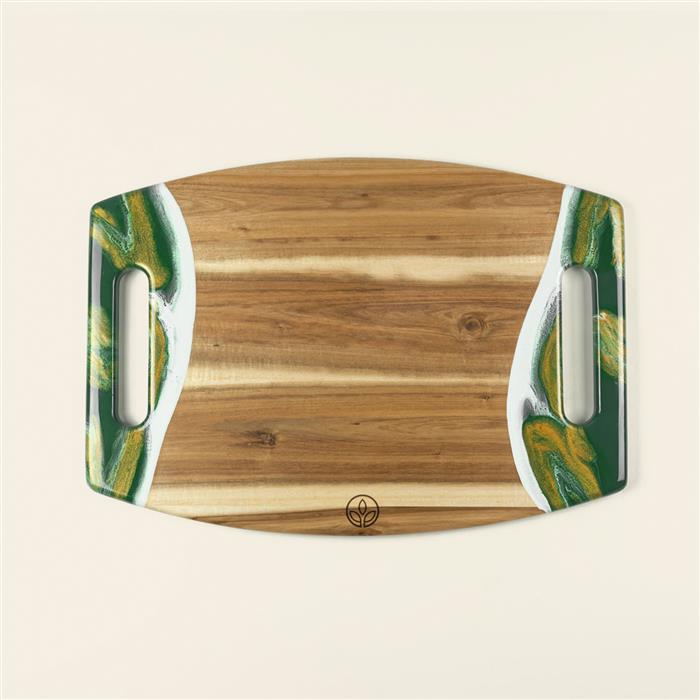 XL Curved Acacia Board With 2 Handles 23