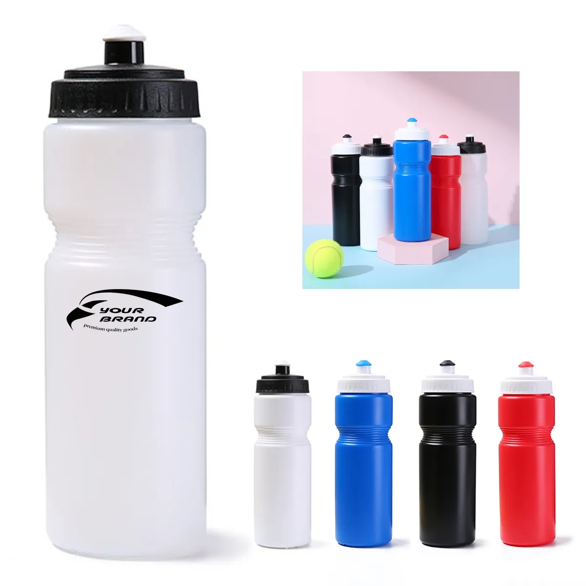 25oz. 28oz. Push Cap Plastic Outdoor Sports Water Bottles 2