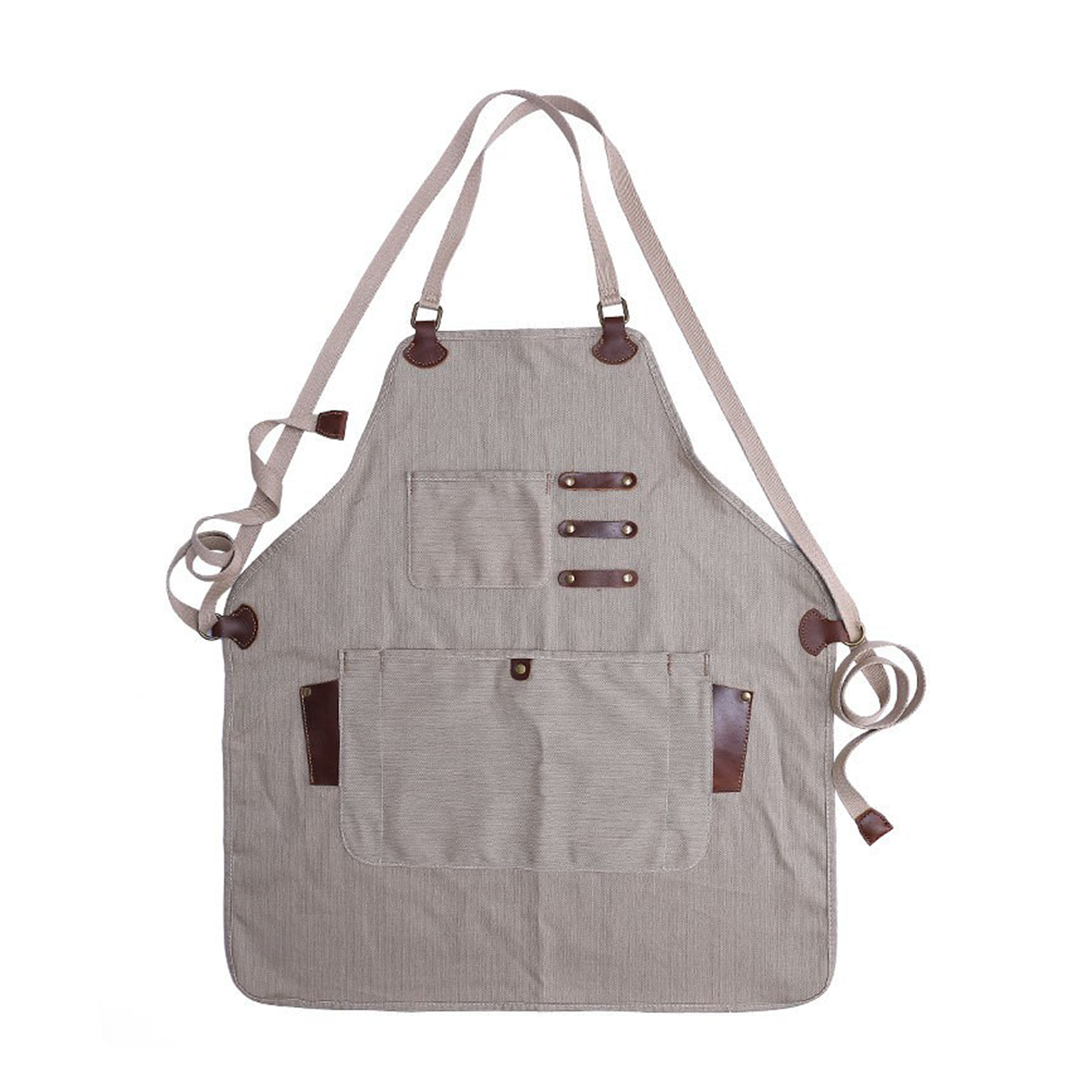 Cotton Canvas Cross Back Apron With Pockets 3