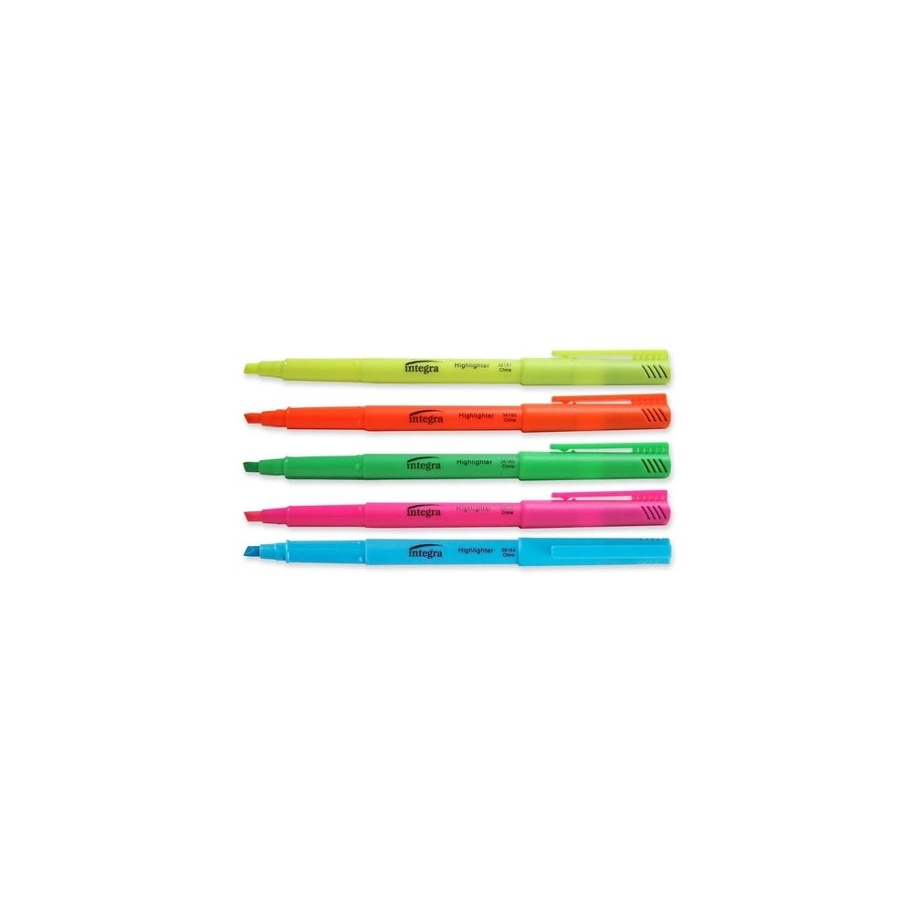 Highlighters - 5 Fluorescent Colors Pen-style Chisel Tip 2