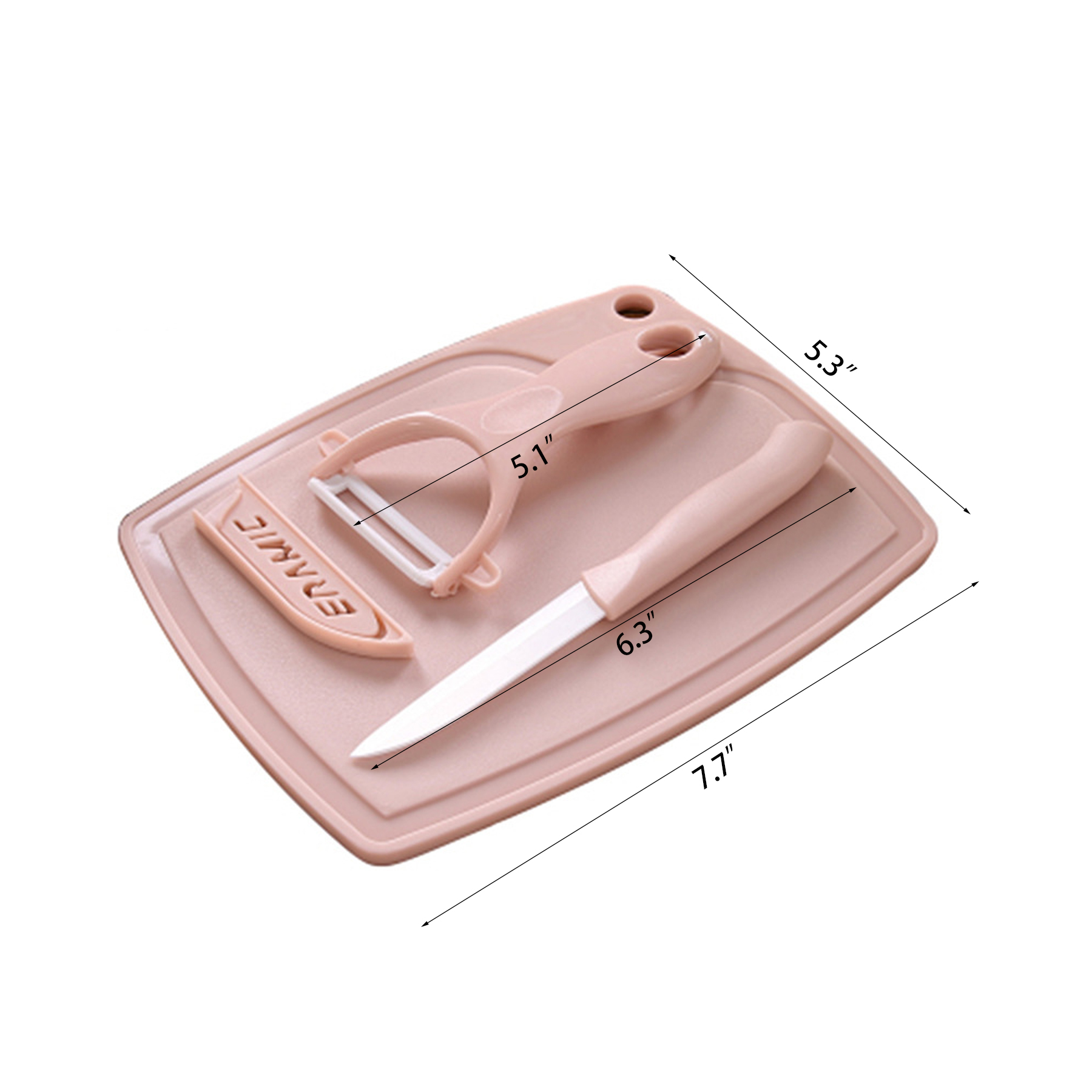 3Pcs Ceramic Fruit Knife board set household 2