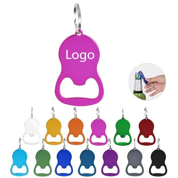 Oval Metal Bottle Opener Keychain 1
