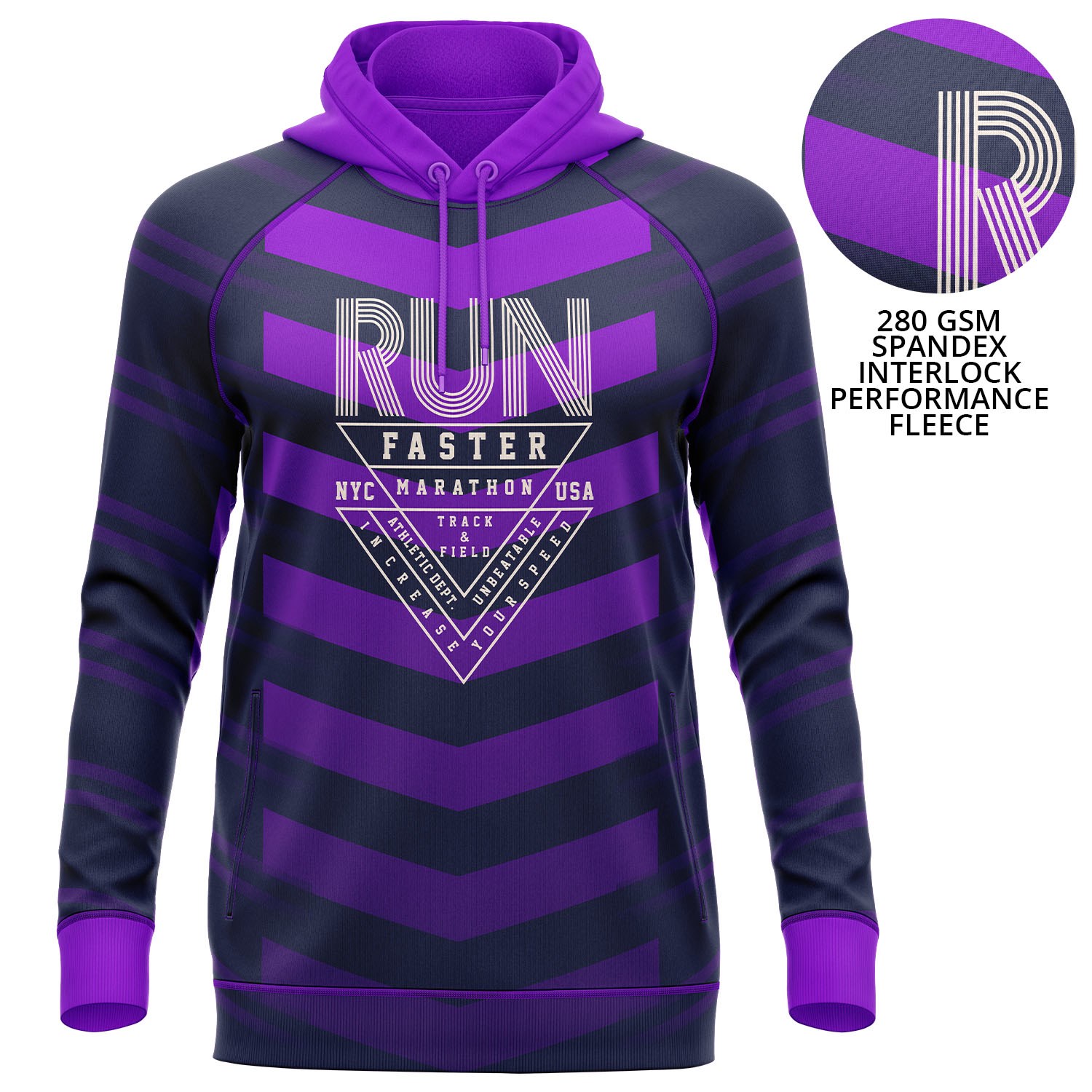 Women's 280 GSM Spandex Interlock Fleece Sublimation Hoodie 2