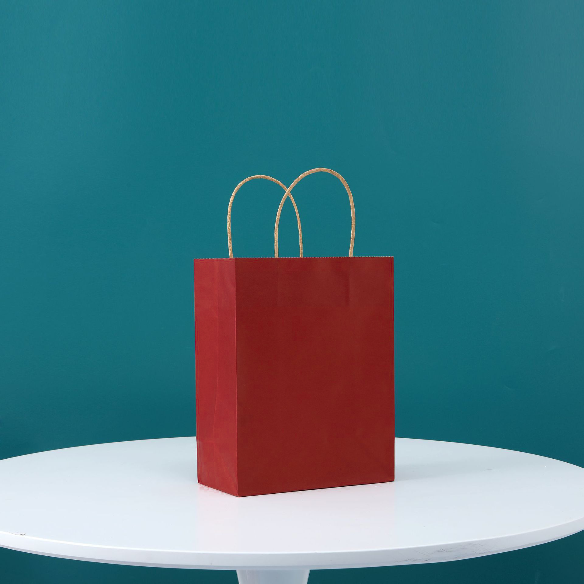 Small Size Kraft Paper Shopper Tote bags(5 7/8" * 3 1/8" * 8 1/4") 16