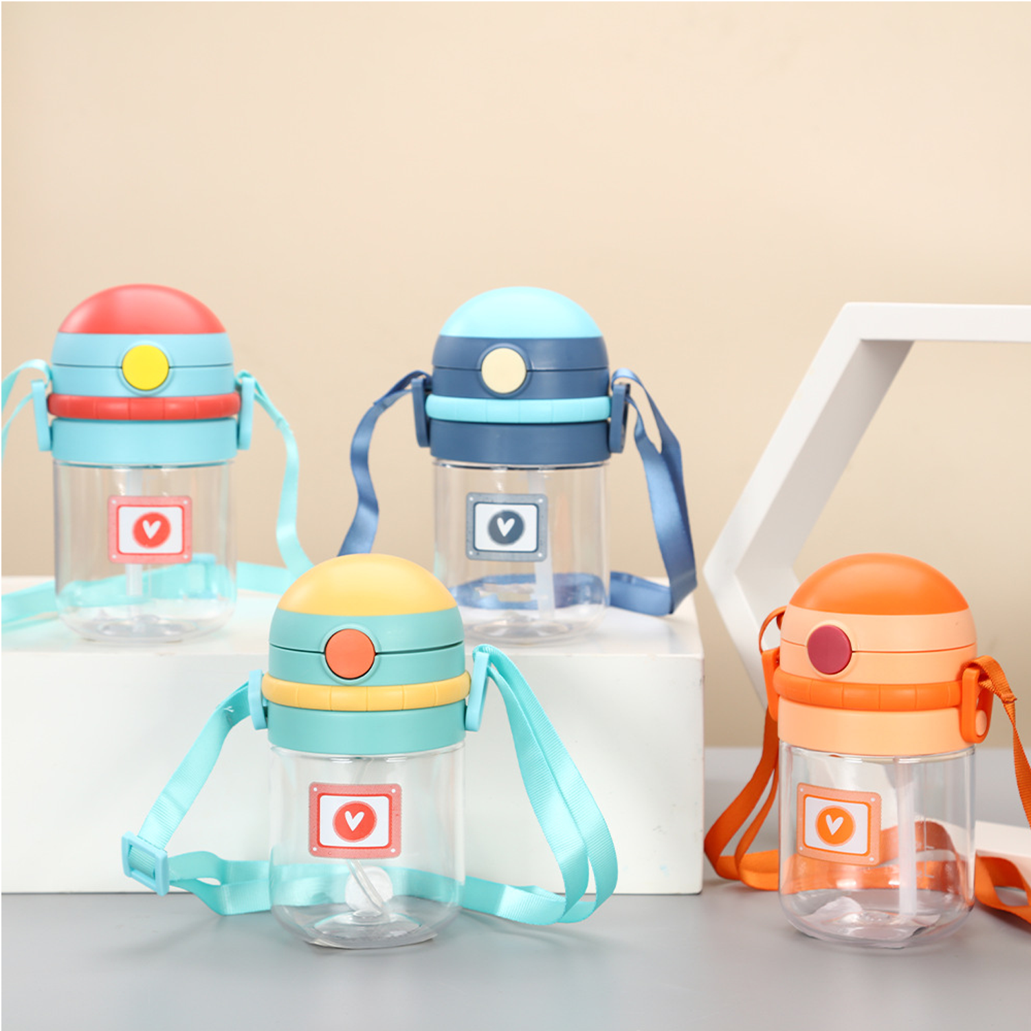 13oz Baby Training Straw Water Bottle w/ Lanyard 6