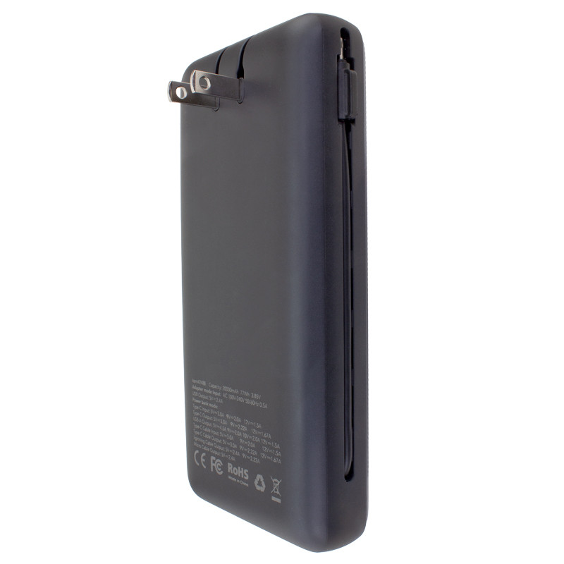 Charge All 20K Power Bank with Integrated Charging Cables and AC Plug 8
