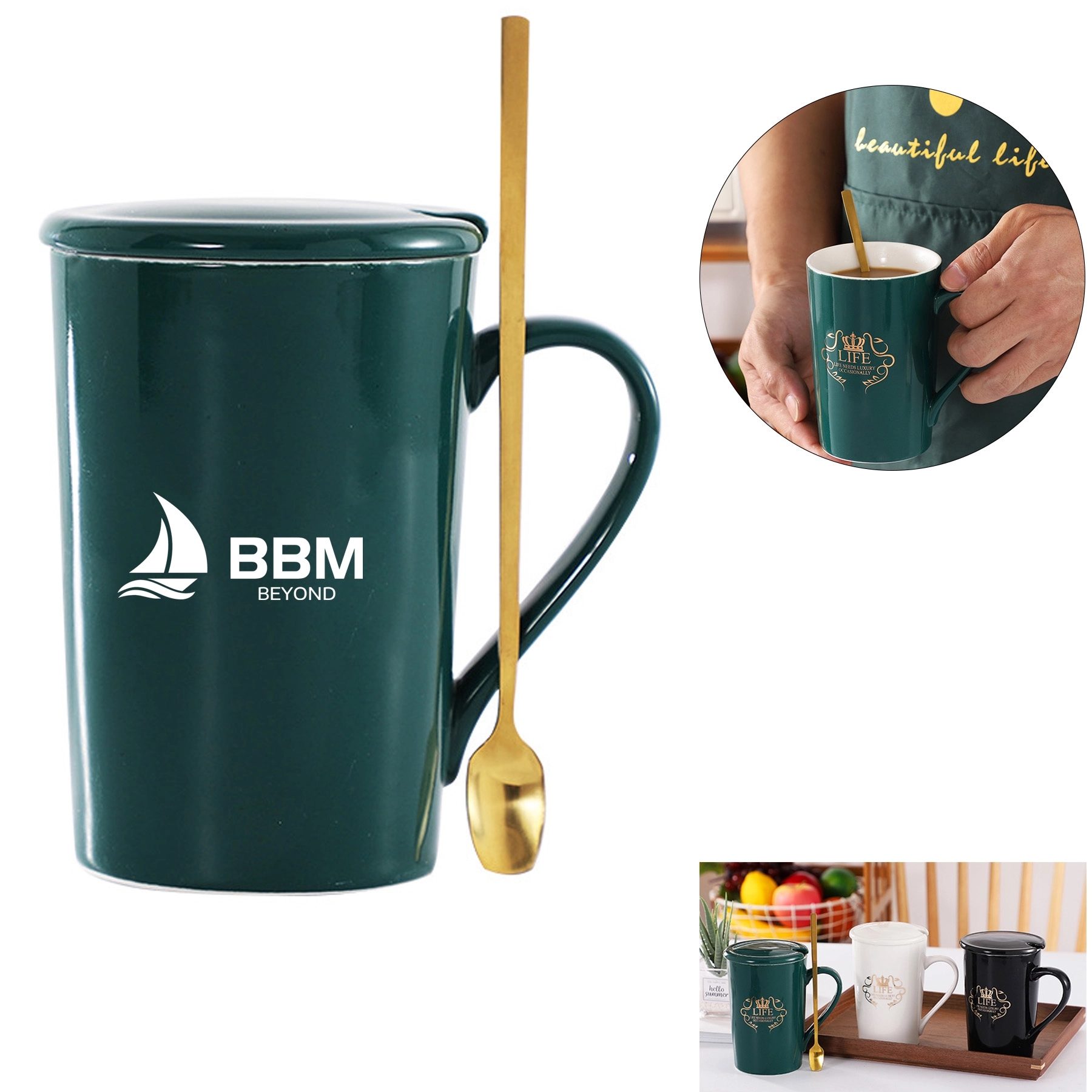 Ceramic Mug w/ Spoon 2