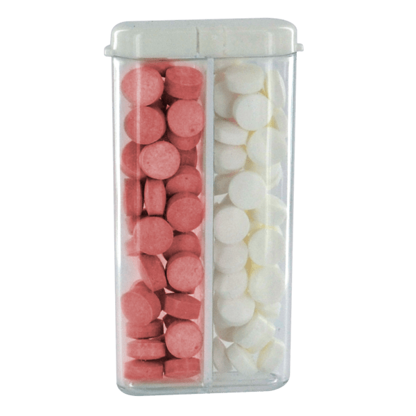 Sugar Free Mints in a Rectangular Flip-Top Dual Dispenser 2