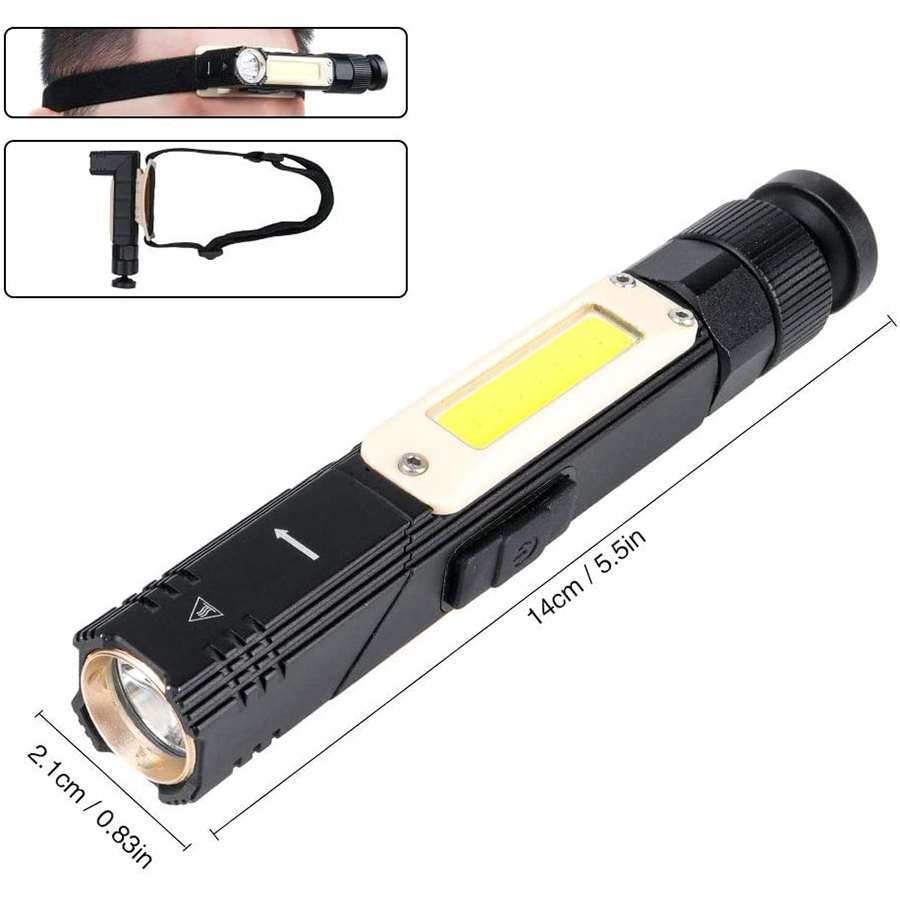 Multi-Functional COB Work Light, Headlamp and Flashlight 90 Degree Rotate with Magnetic Base 4