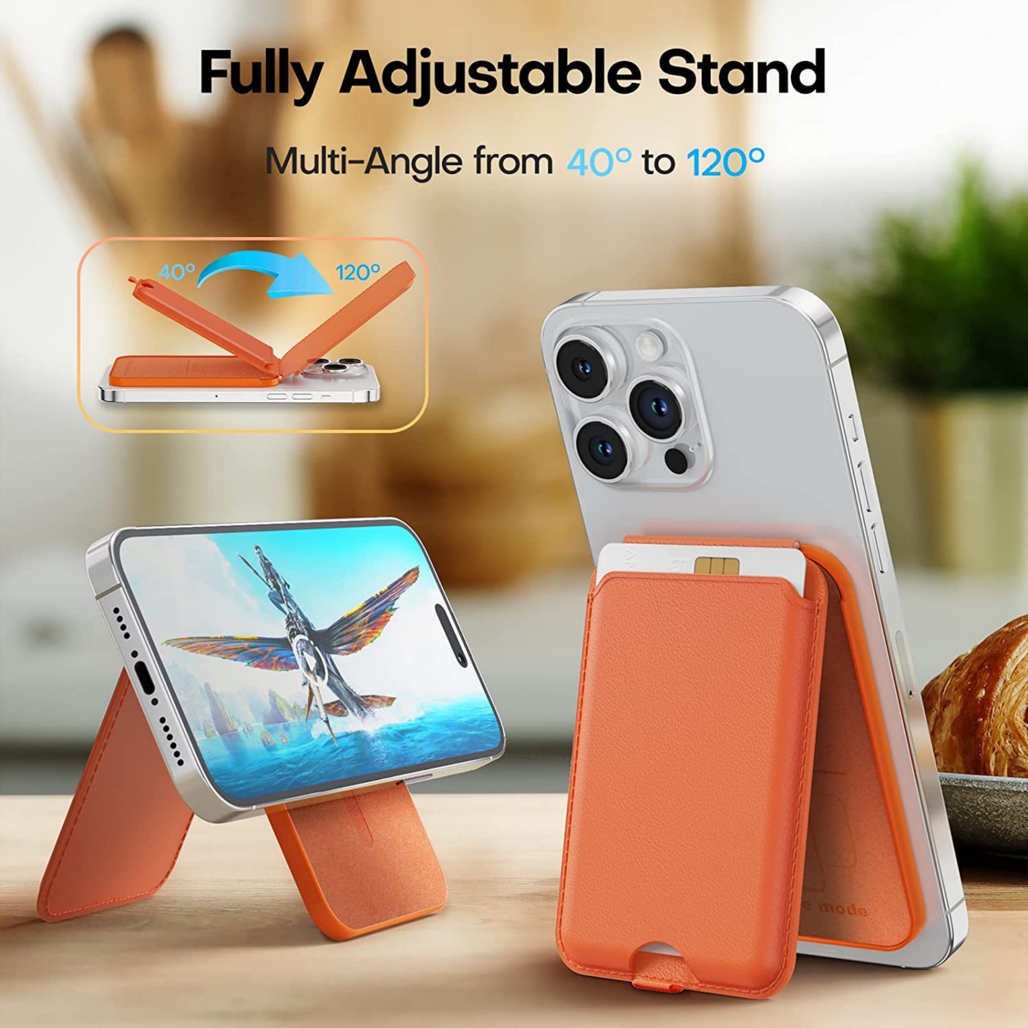 Magnetic iPhone Wallet Stand 3