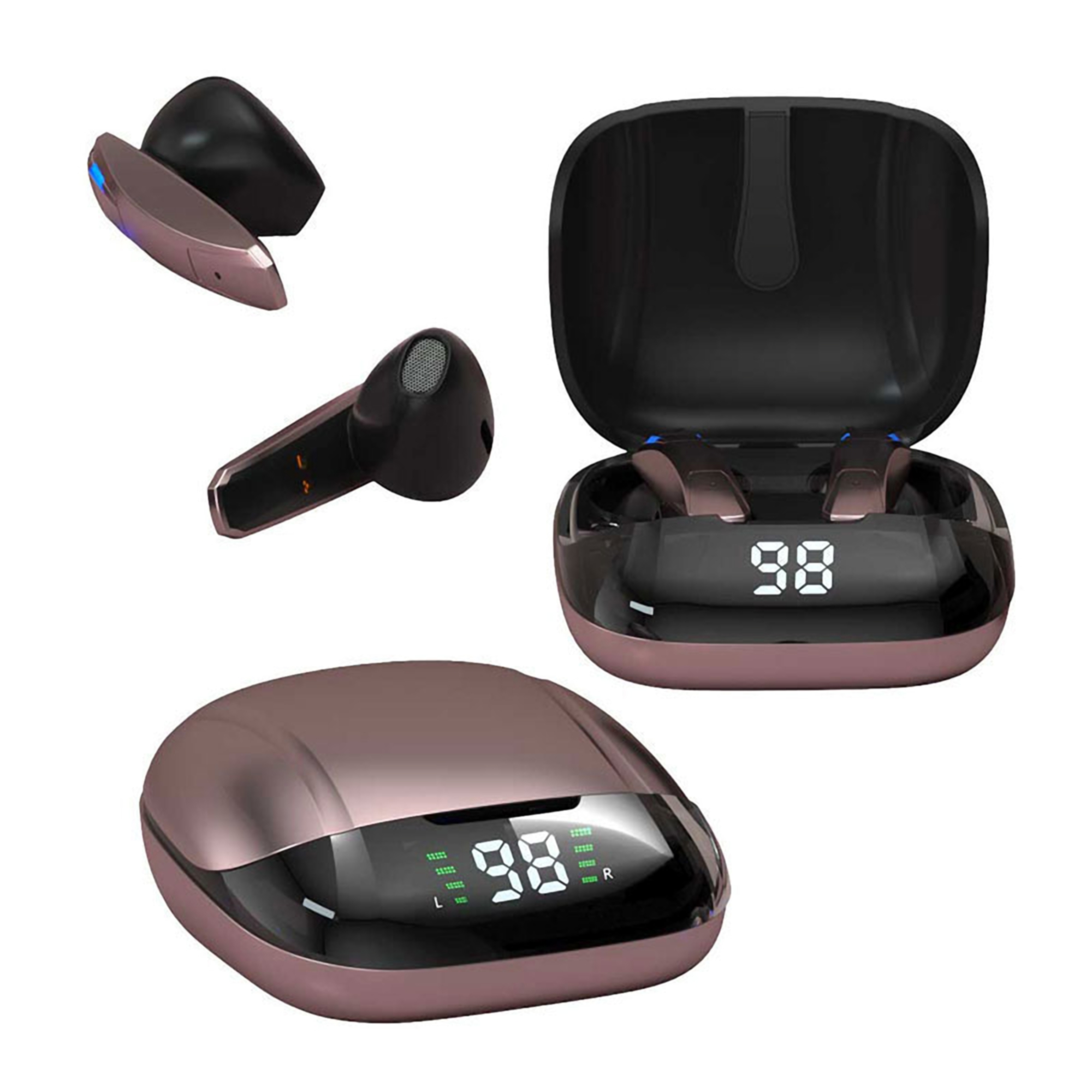 Bluetooth Wireless Earbuds w/Square Charging Case 2