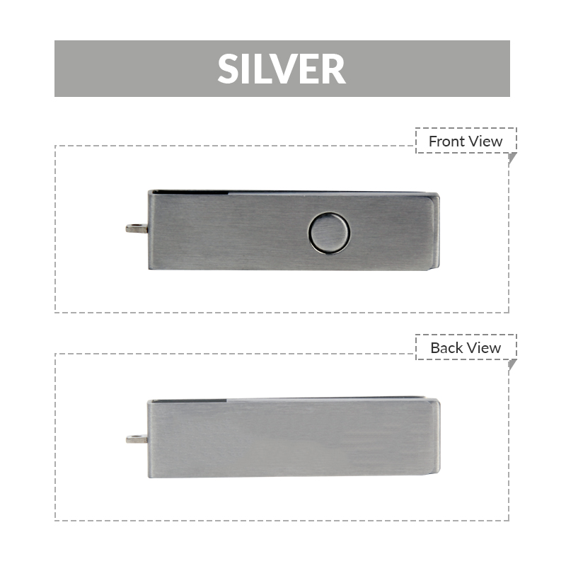 Silver Metal Swivel USB Flash Drive 3