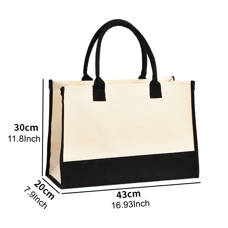 Full Color Imprint Canvas Tote Bag, custom tote bag with logo imprint 3