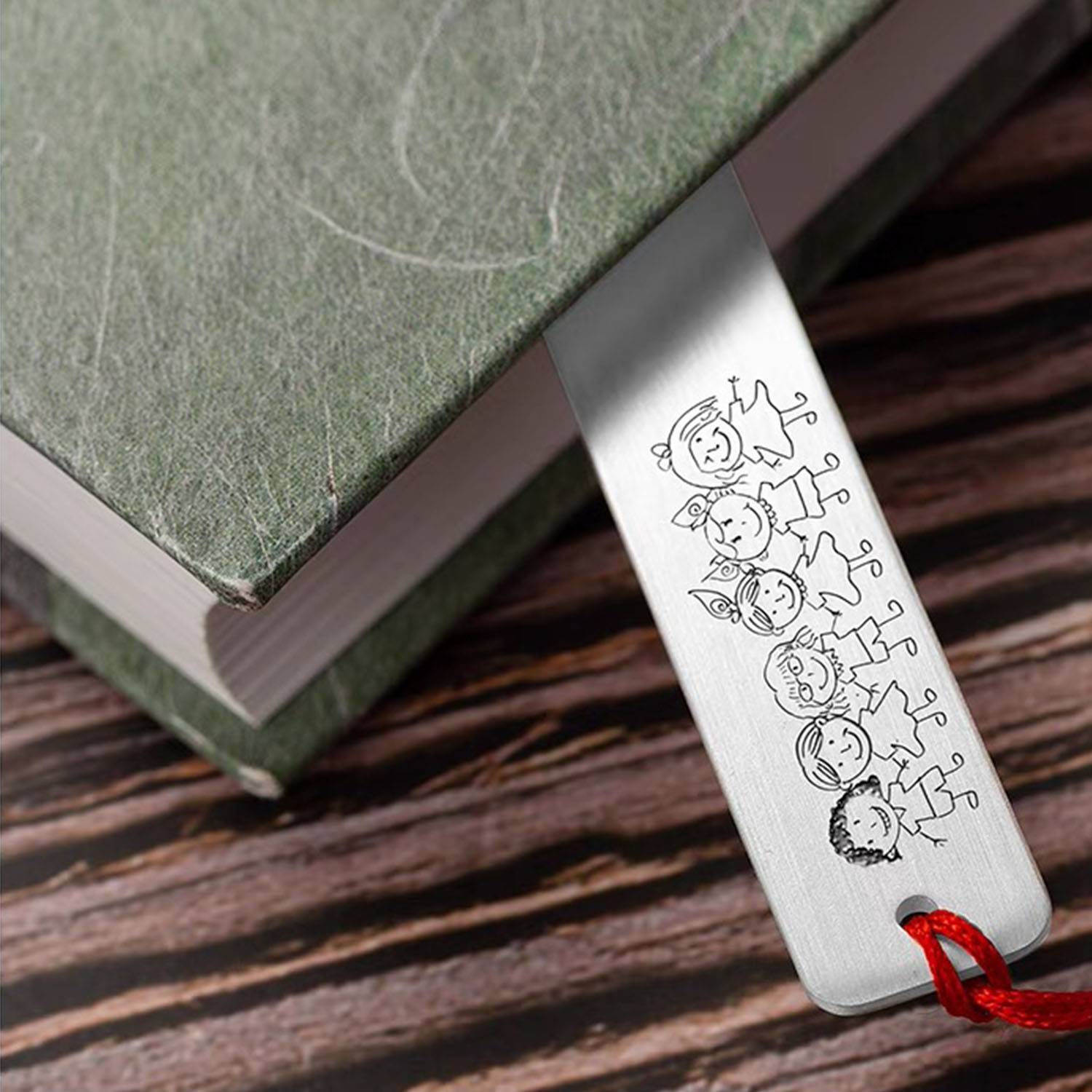 Stainless steel bookmark with tassel pendant 5