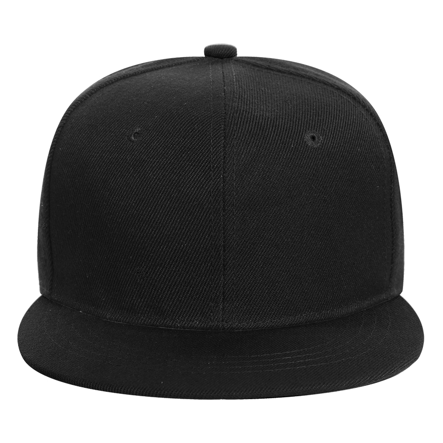 Stock 2-Tone Polyester 6 Panel Cap, Flat Visor, Snapback