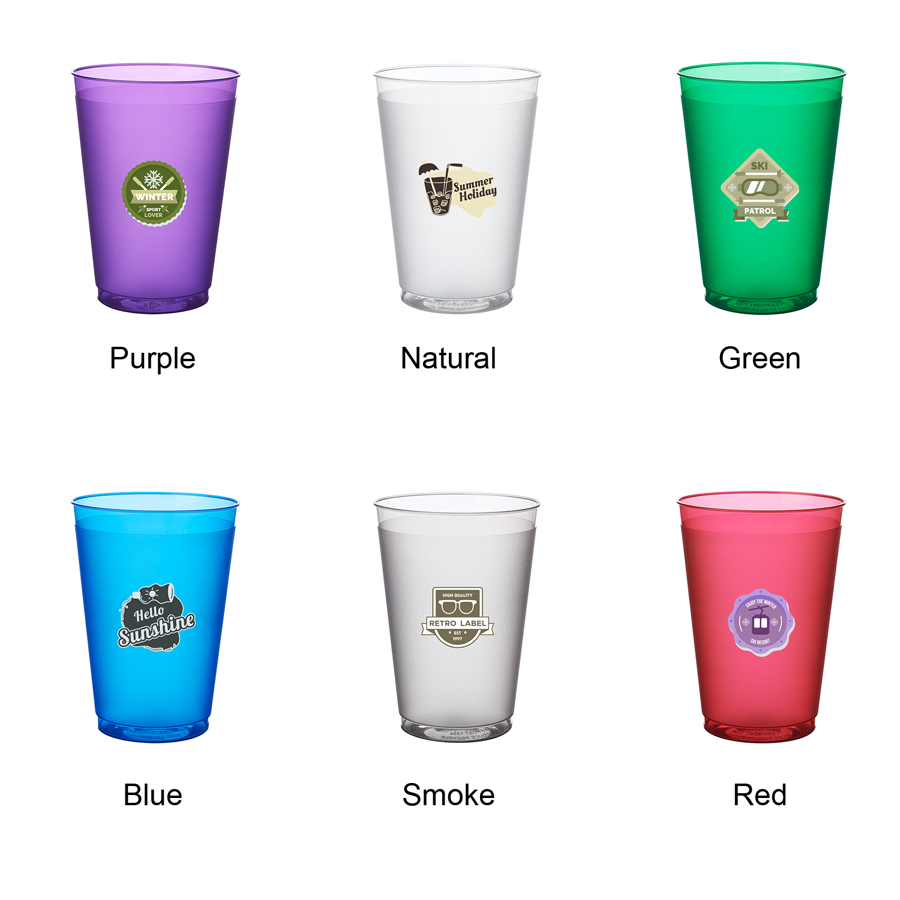 Flexible Frosted Plastic Stadium Cups 12 oz. 14