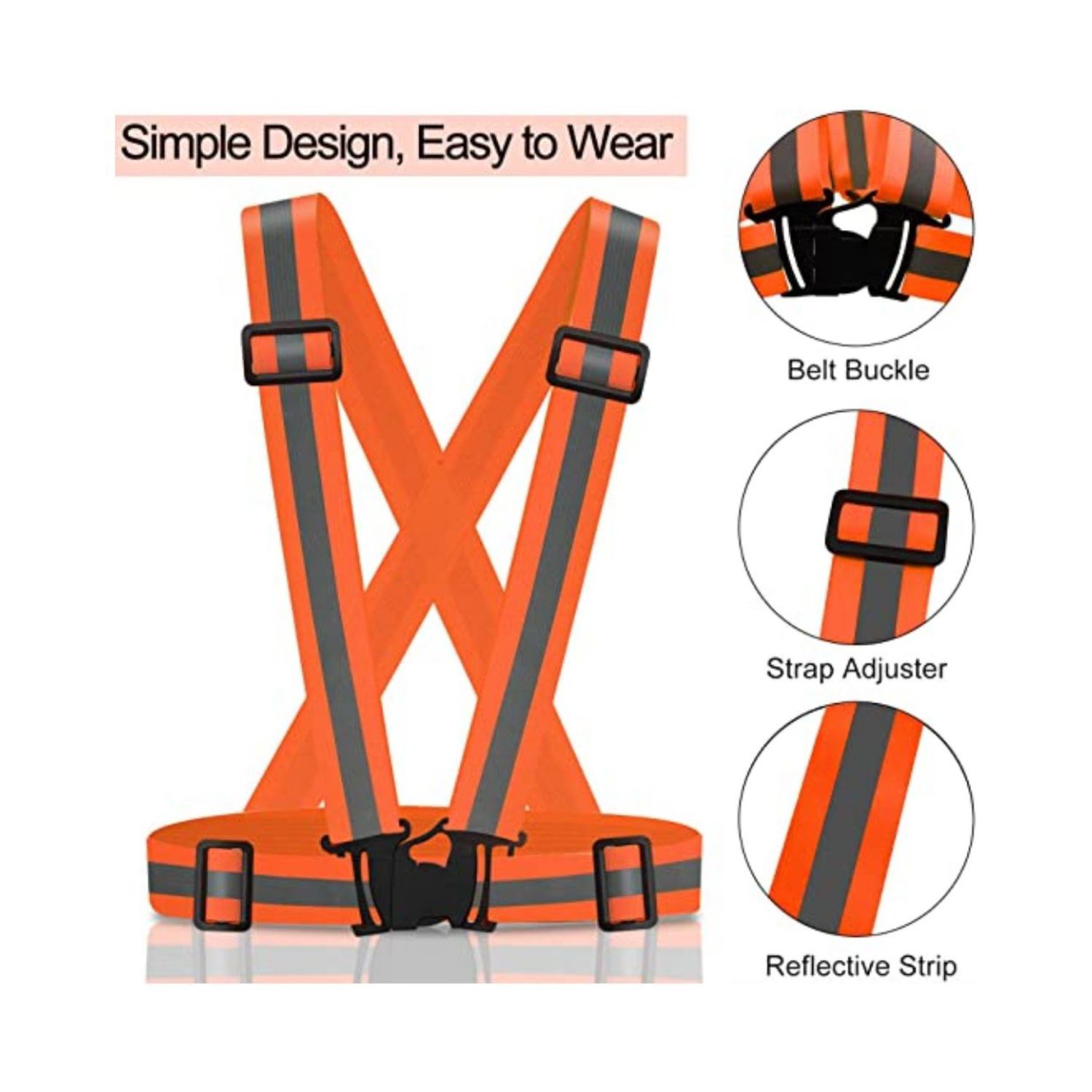 Adjustable Reflective Tape Safety Running Cross Belt 4