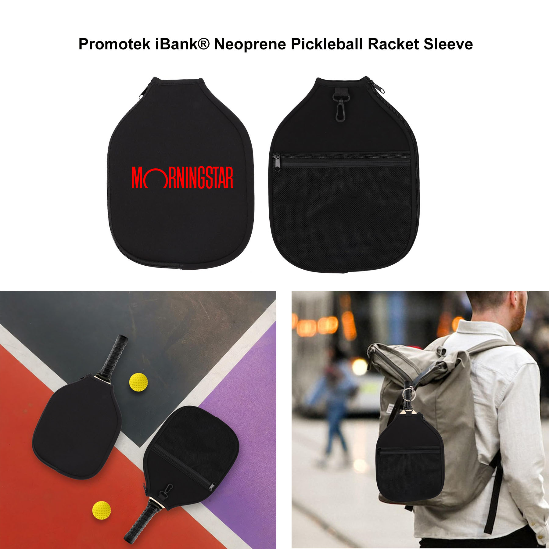 iBank ® Neoprene Case for Pickleball Paddle Racket 1