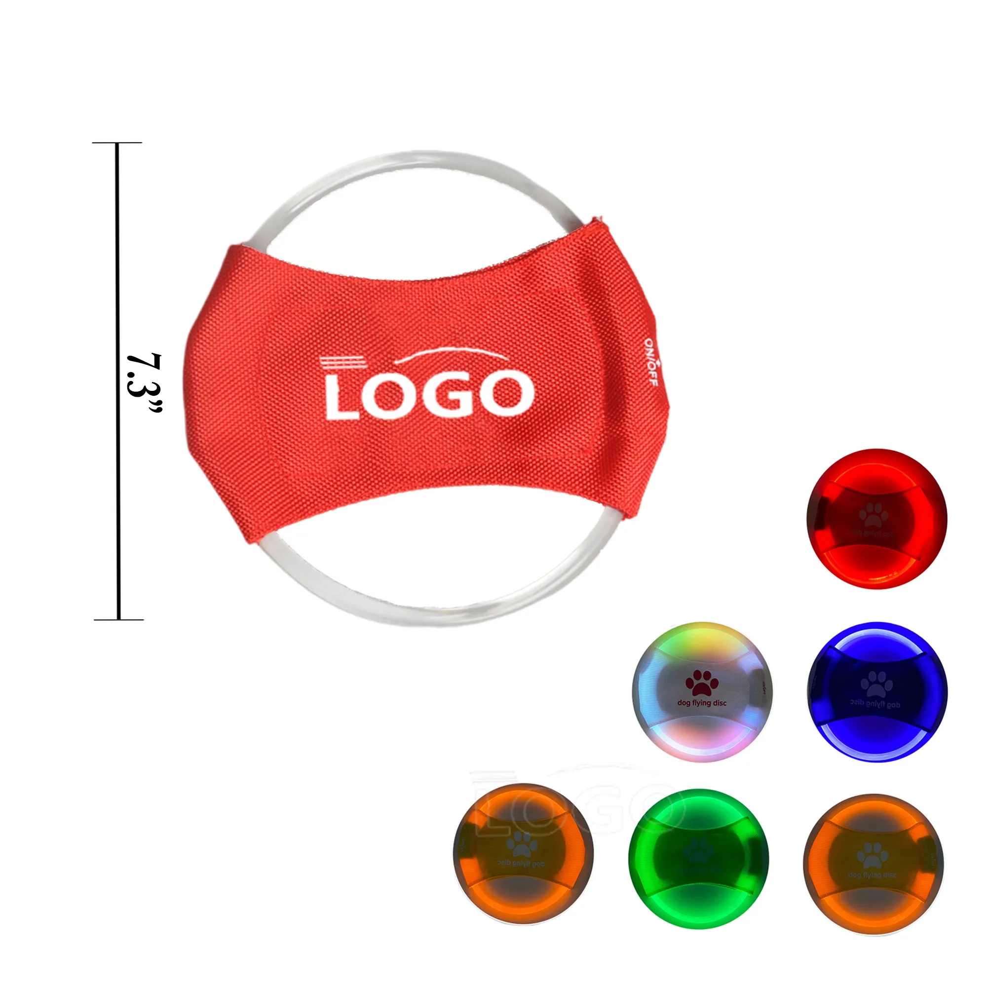 LED Chargeable Pet Glow Flying Disc Dog Training Toy 100PCS 12