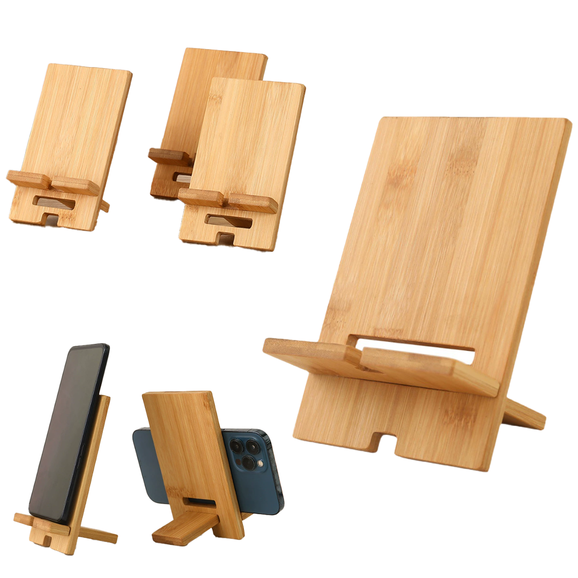 Bamboo Phone Tablet Base Holder 2
