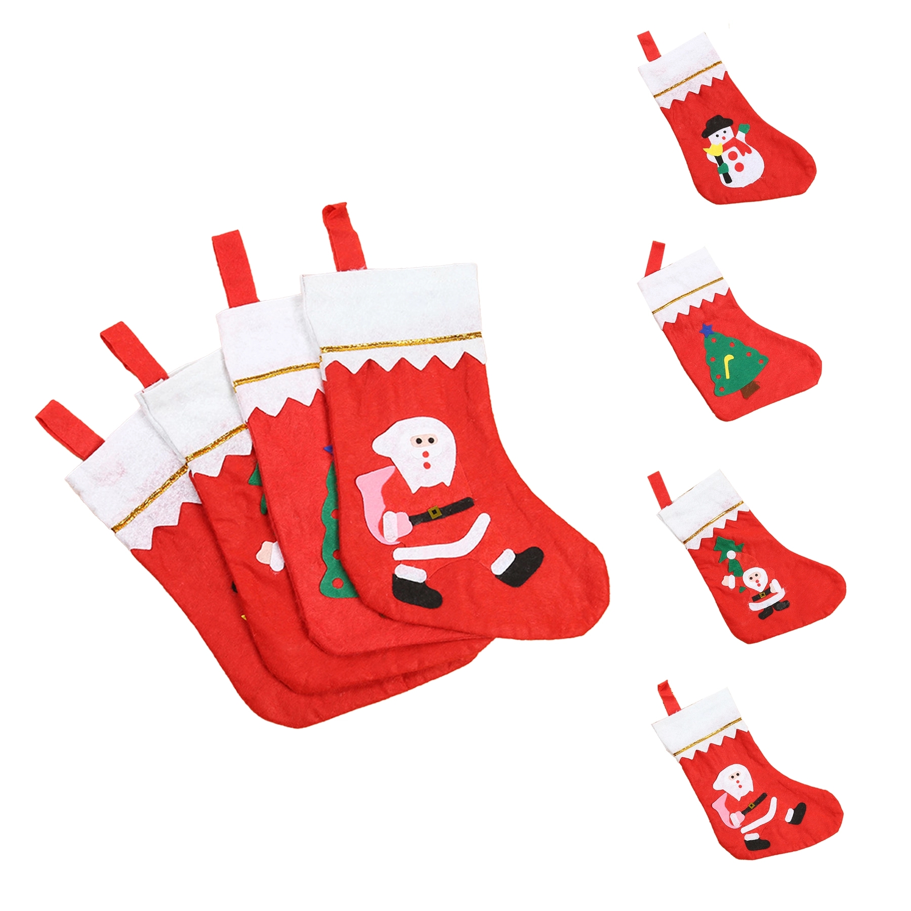 Santa Snowman Tree Christmas Xmas Stockings Ornaments 2