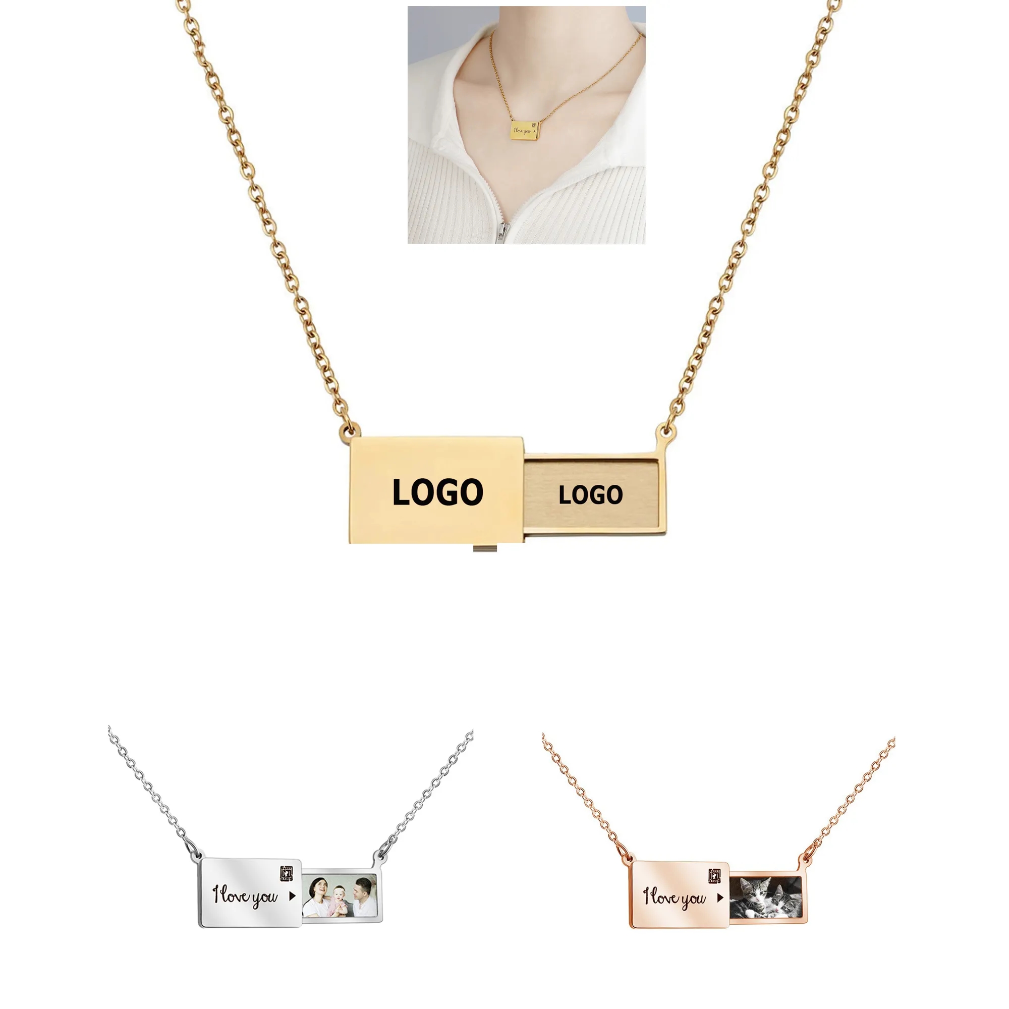 Lettering Pull-Out Envelope Necklace 2