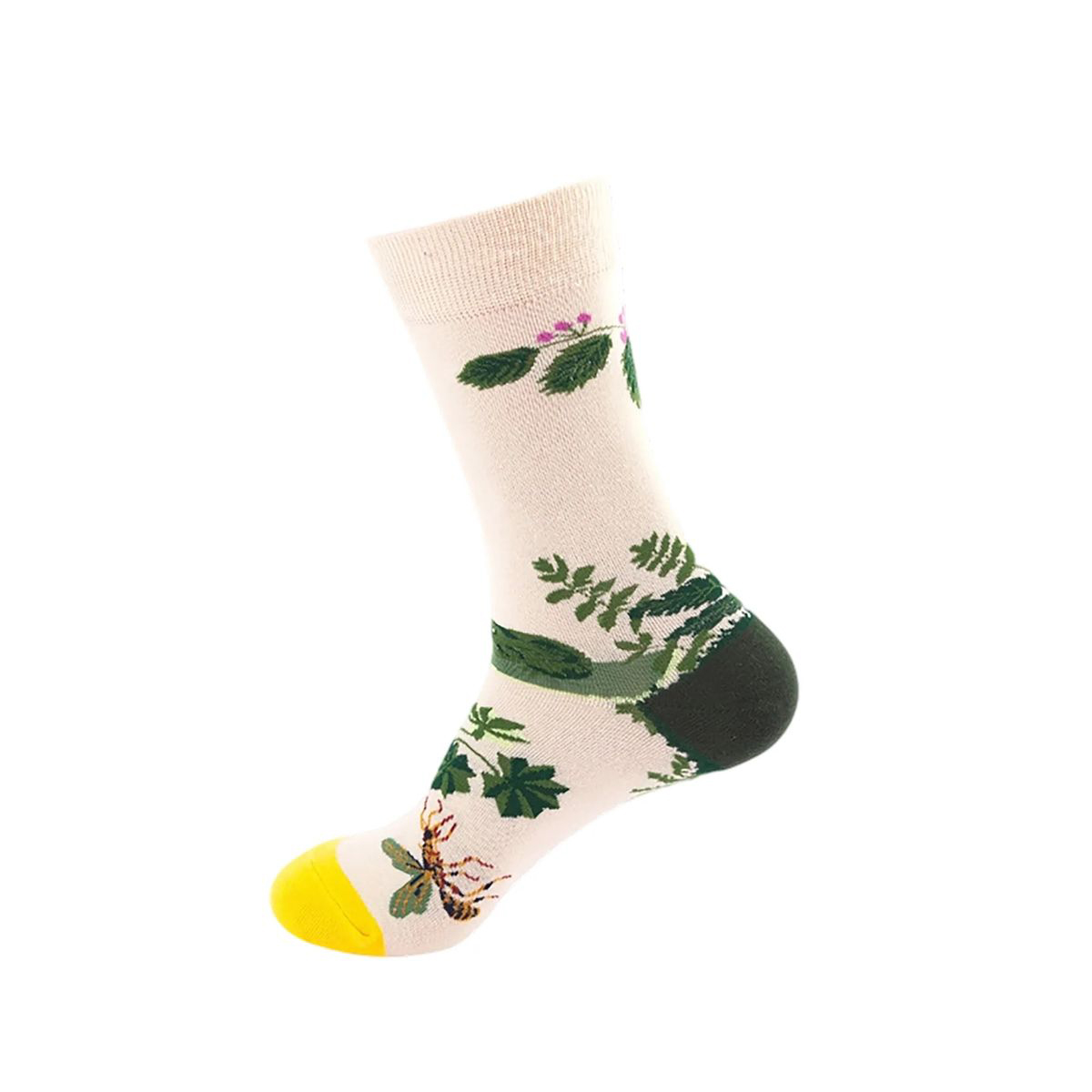 Cotton Crew Socks with Jacquard Pattern 90