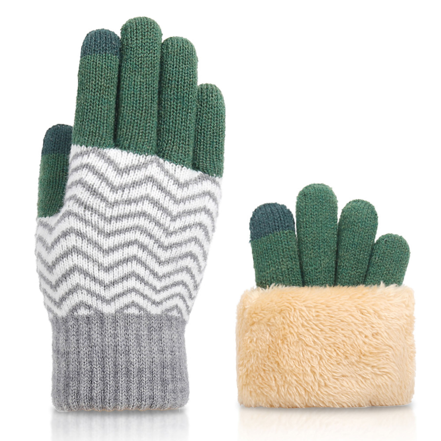 Thickened Double-Layer Knit Gloves 10
