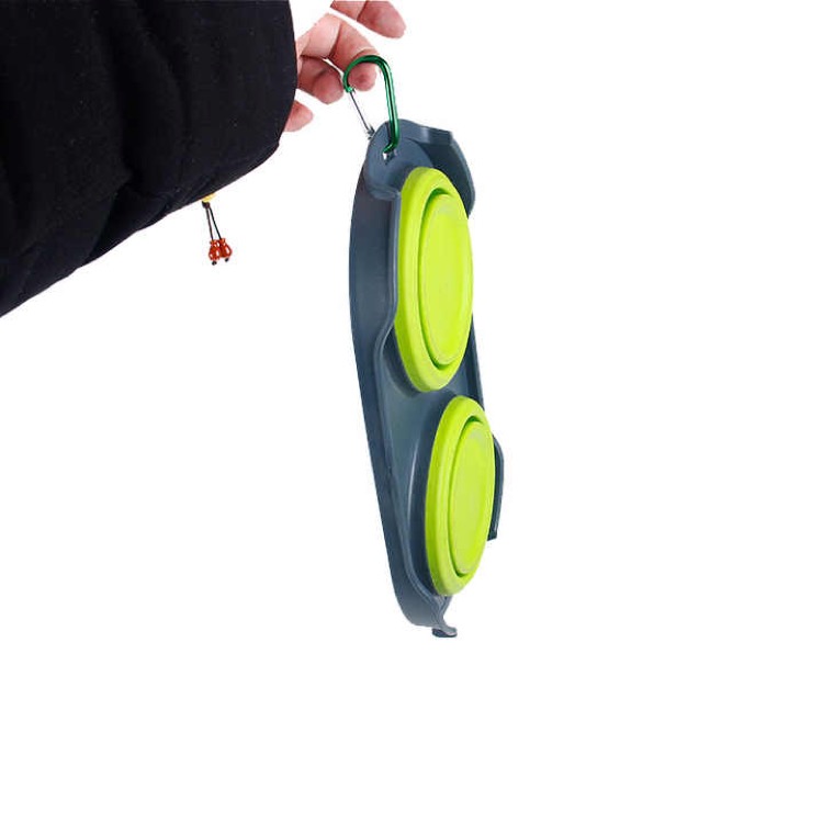 Pets Double Bowl Collapsible Travel Feeder 4