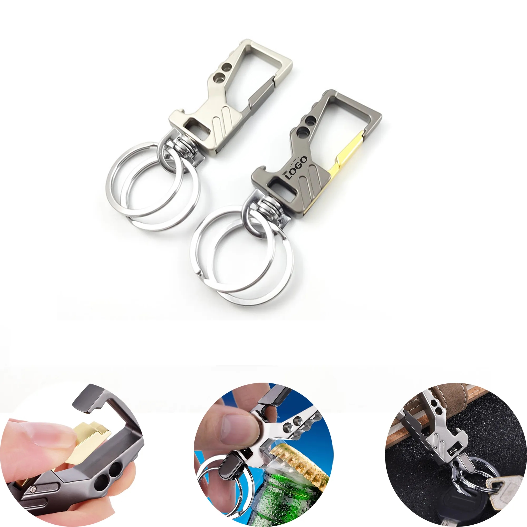 Zinc Alloy Car Keychain With Bottle Opener 2
