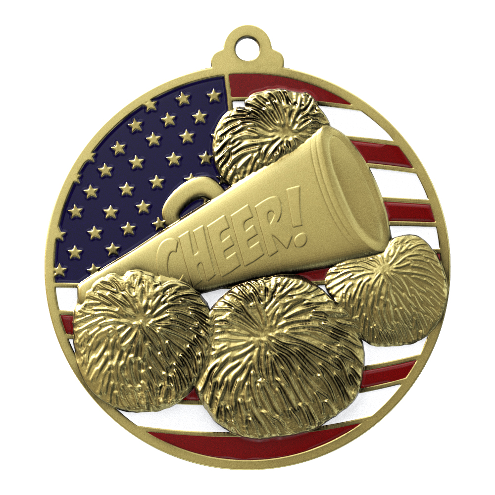 Cheerleading Patriotic Medallion (2-3/4")