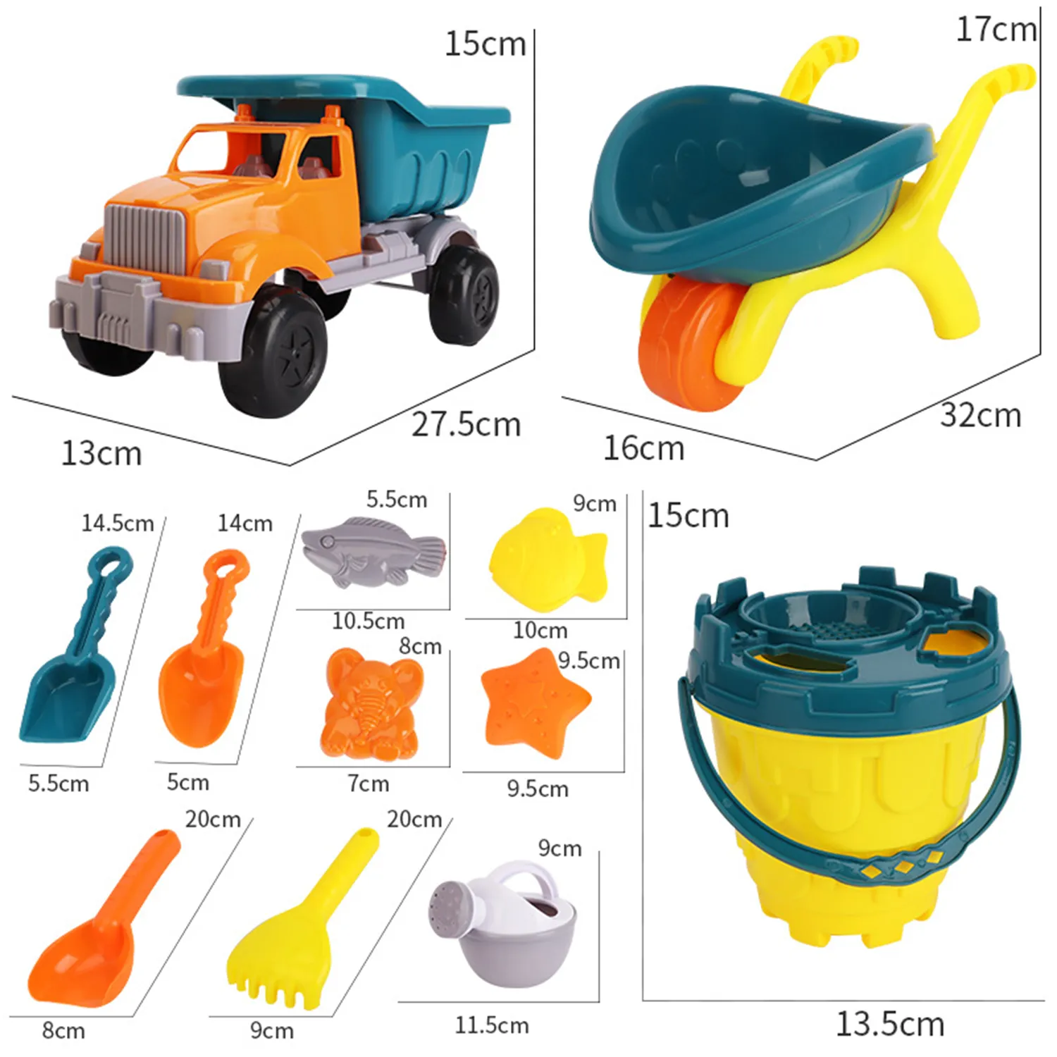 Children's Beach Toy Car/Bucket Set 5
