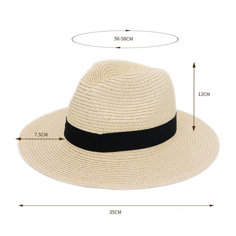 Custom Unisex Travel Straw Panama Hat Summer Wide Brim Straw Hat 7