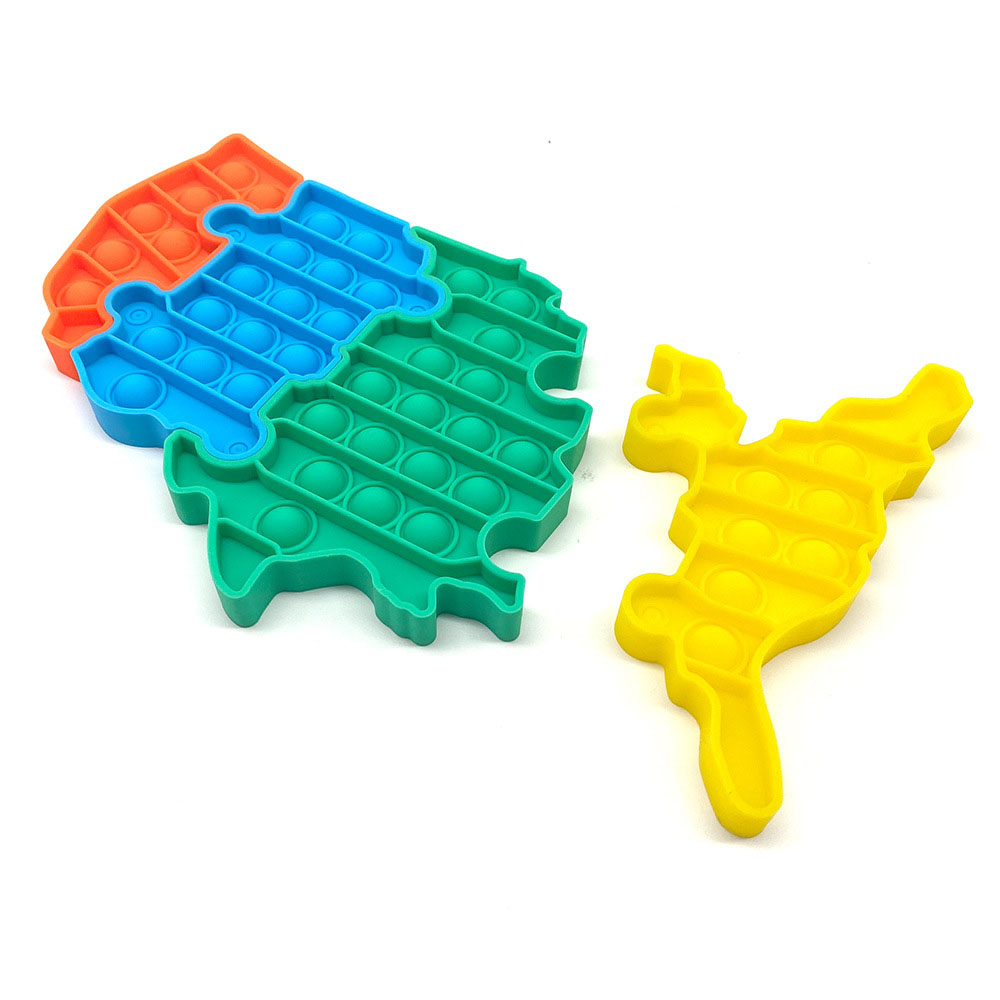 American Map Silicone Colorful Push Pop Bubbles Fidget Sensory Toy Autism Need 8