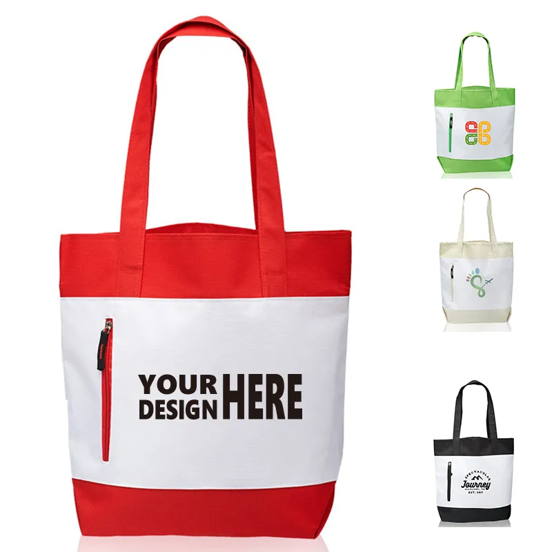 Canvas Bag w/ Front Zipper