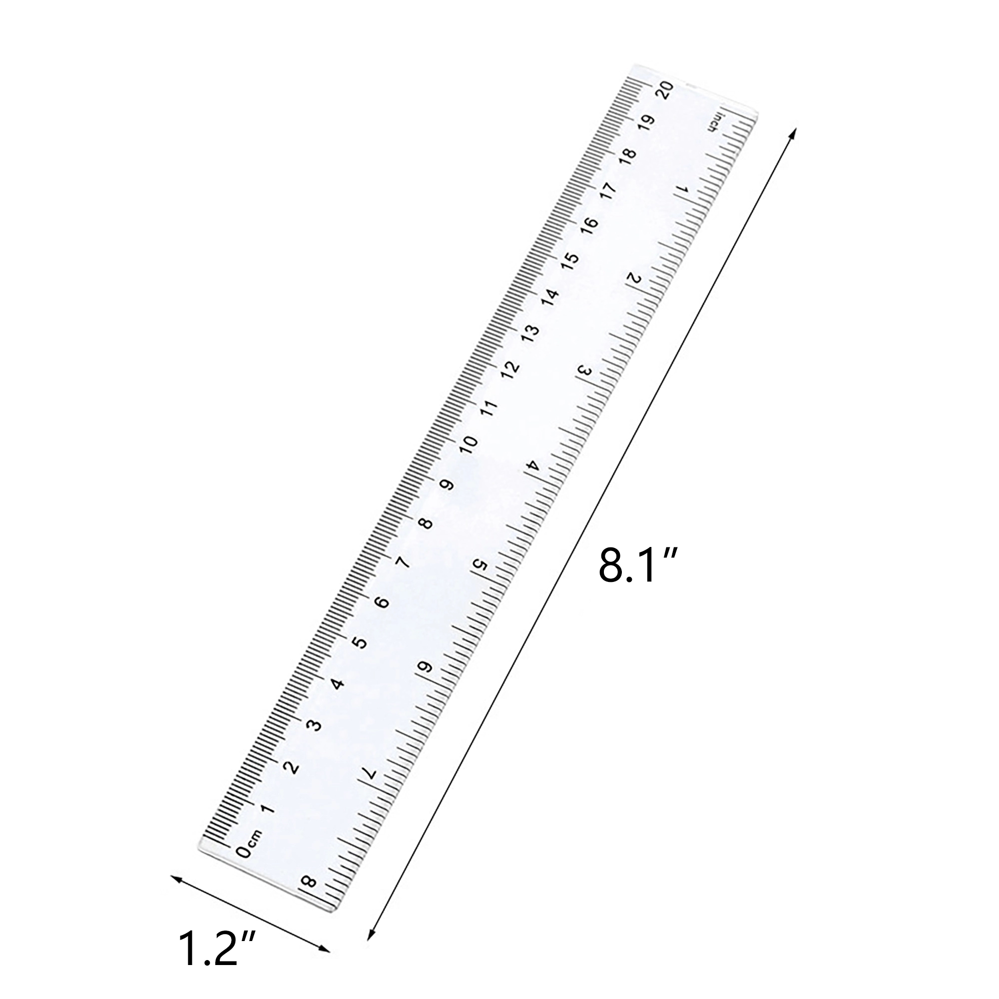 8 Inch Clear Plastic Ruler Straight Measuring Tool 5