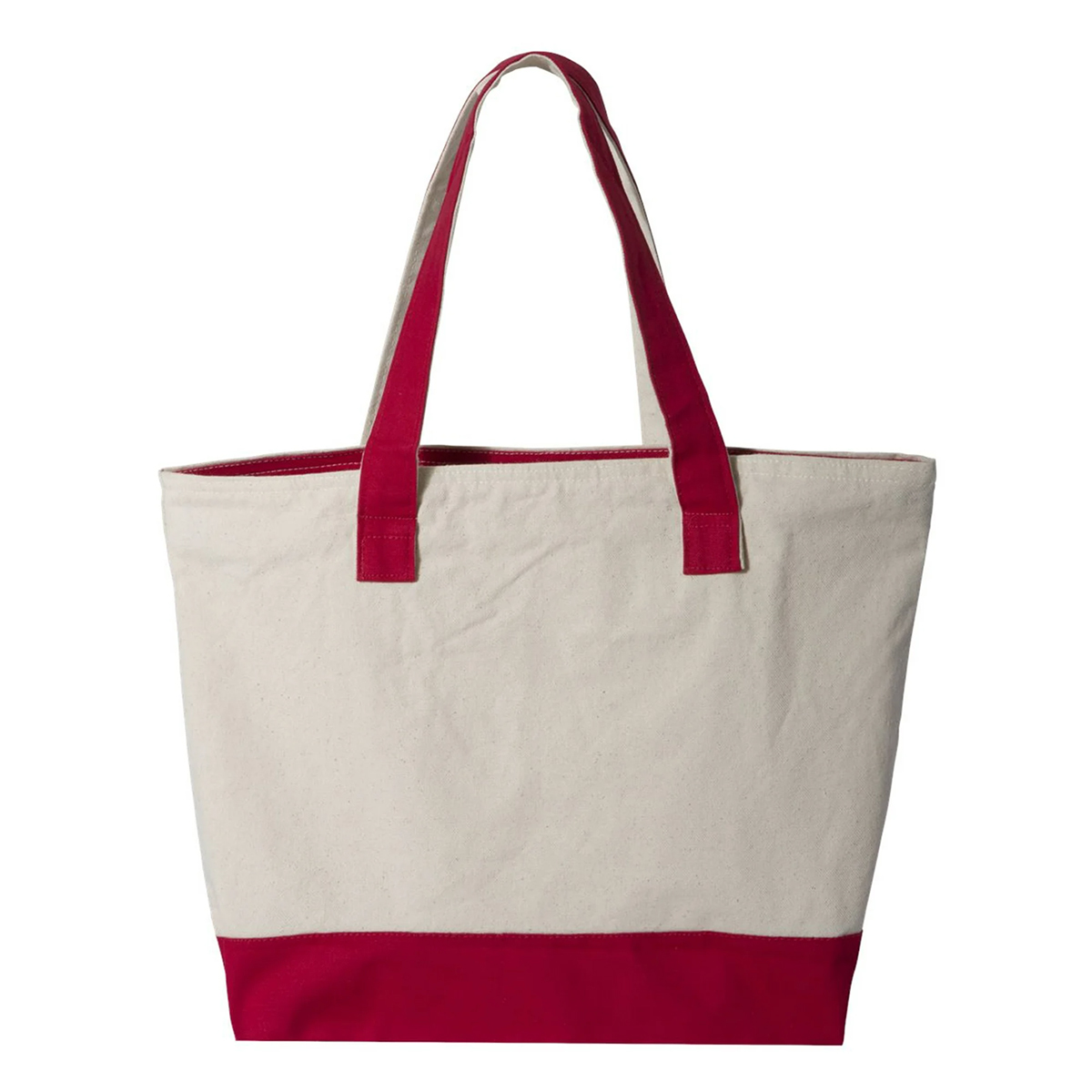 DailyMate Heavy Canvas Zipper Tote Bag with Color Handles, custom tote bag with logo imprint 10