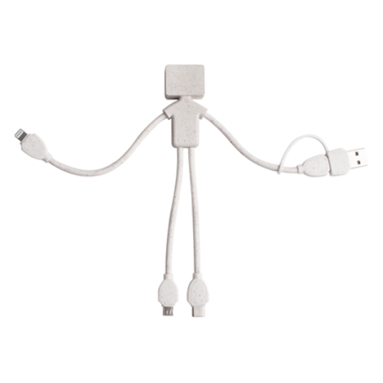 Eco Friendly Biodegradable Wheat Straw Charging Cable with Type C, Lightning and Micro USB Connector 5